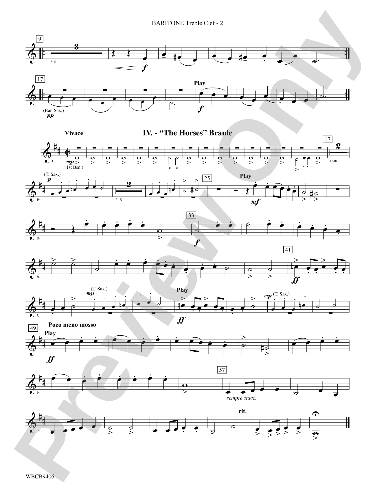 Court Festival (Suite for Concert Band): (wp) Baritone T.C.