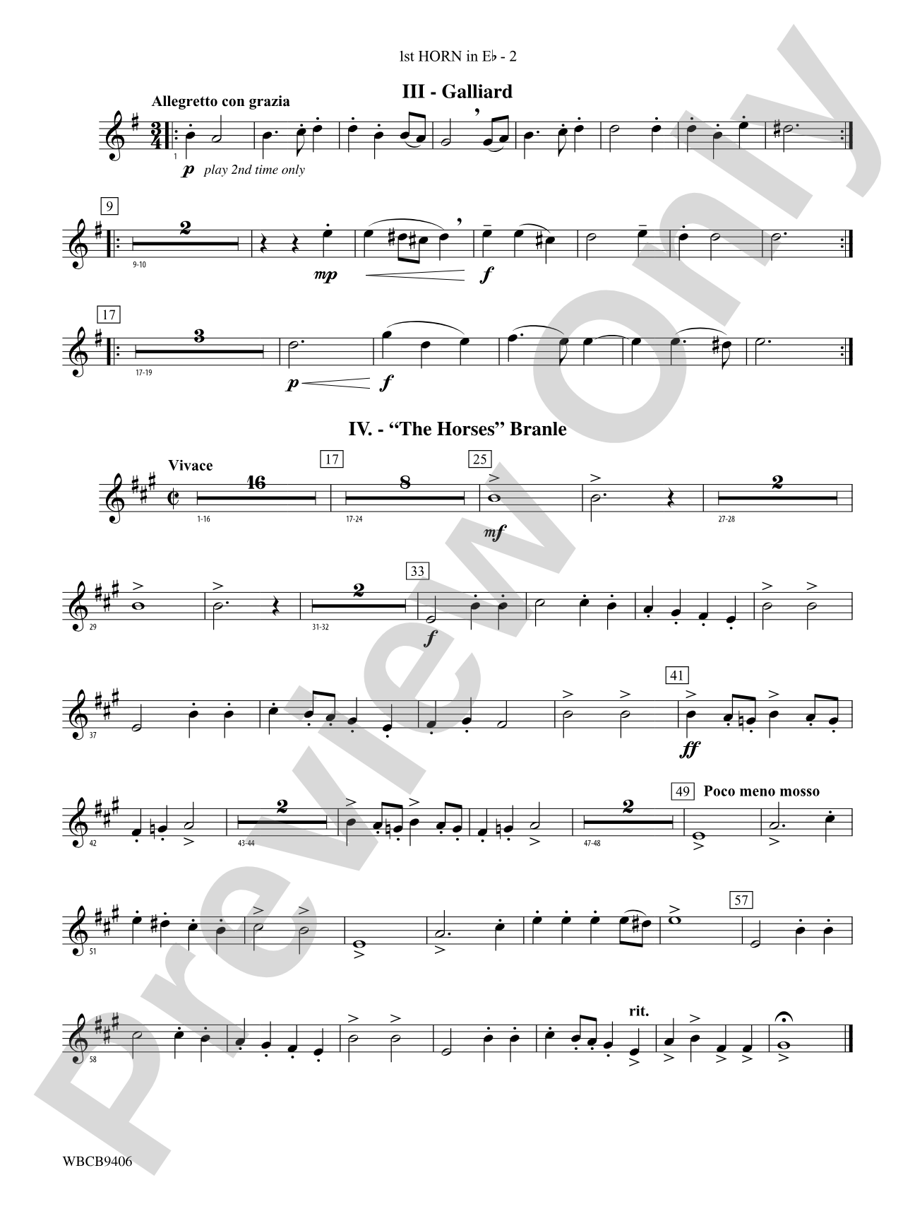 Court Festival (Suite for Concert Band): (wp) 1st Horn in E-flat