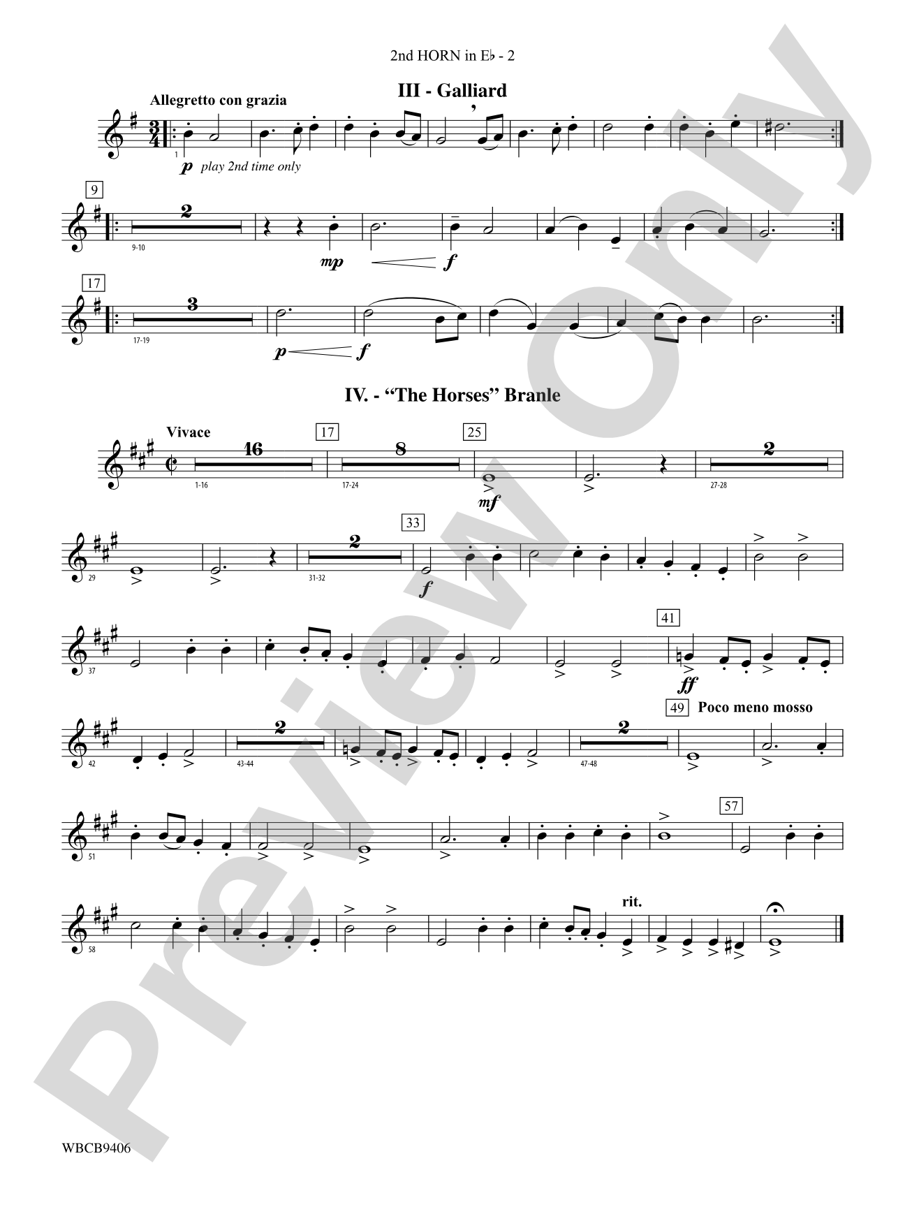 Court Festival (Suite for Concert Band): (wp) 2nd Horn in E-flat