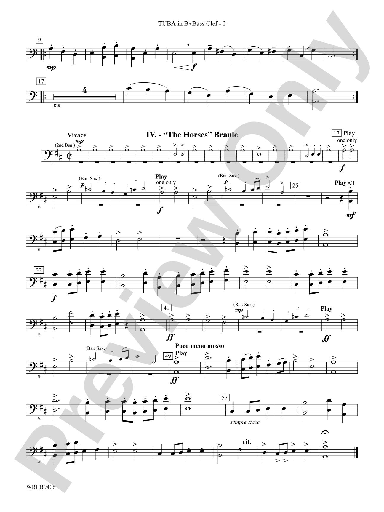 Court Festival (Suite for Concert Band): (wp) B-flat Tuba B.C.