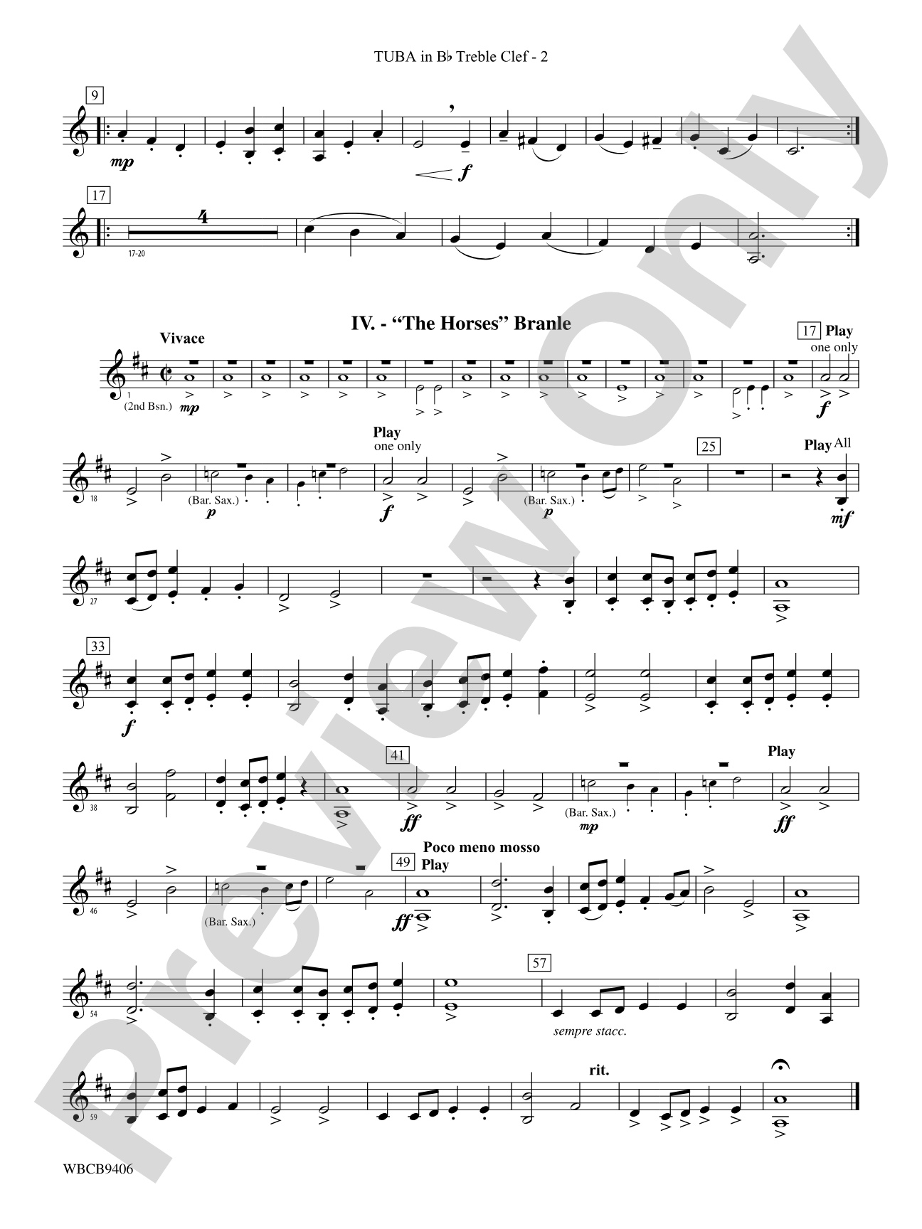 Court Festival (Suite for Concert Band): (wp) B-flat Tuba T.C.