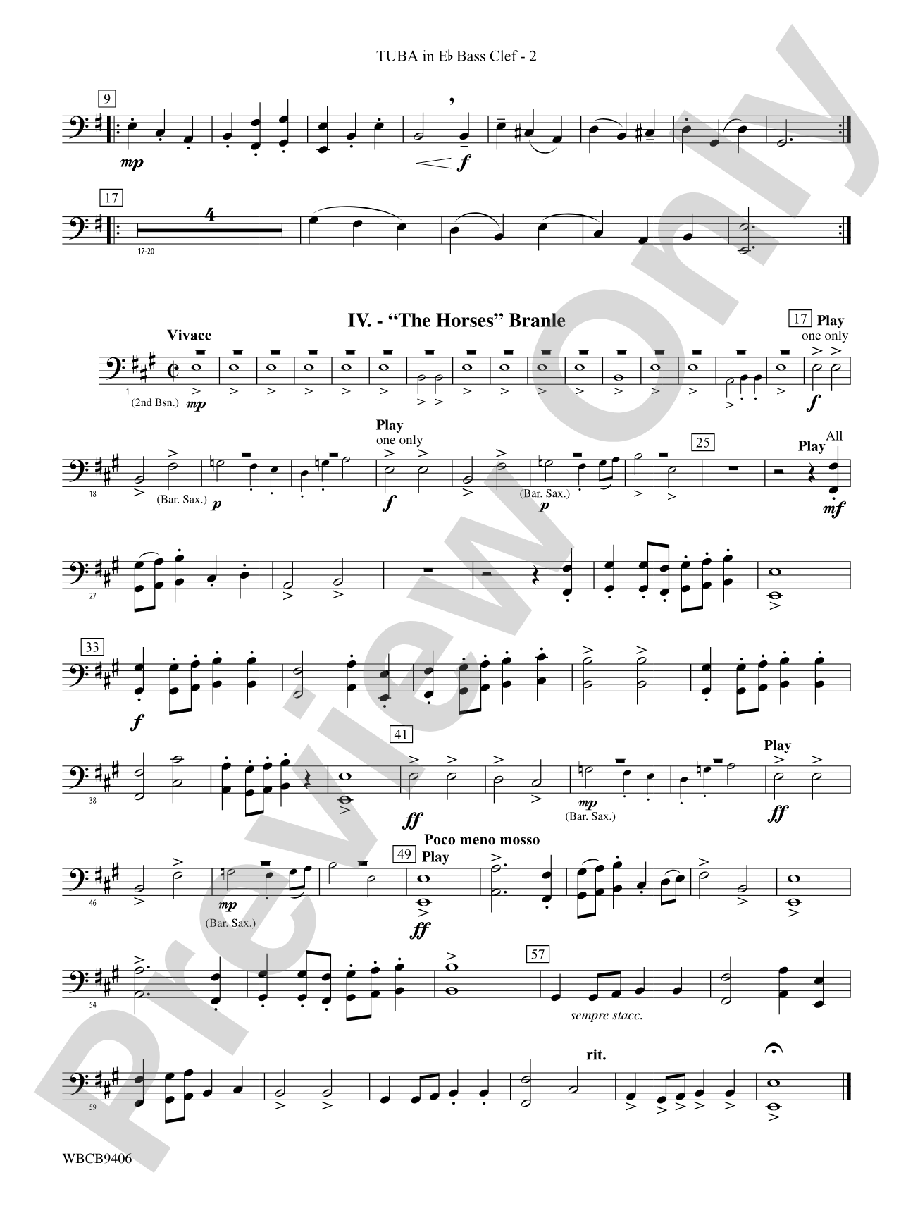 Court Festival (Suite for Concert Band): (wp) E-flat Tuba B.C.