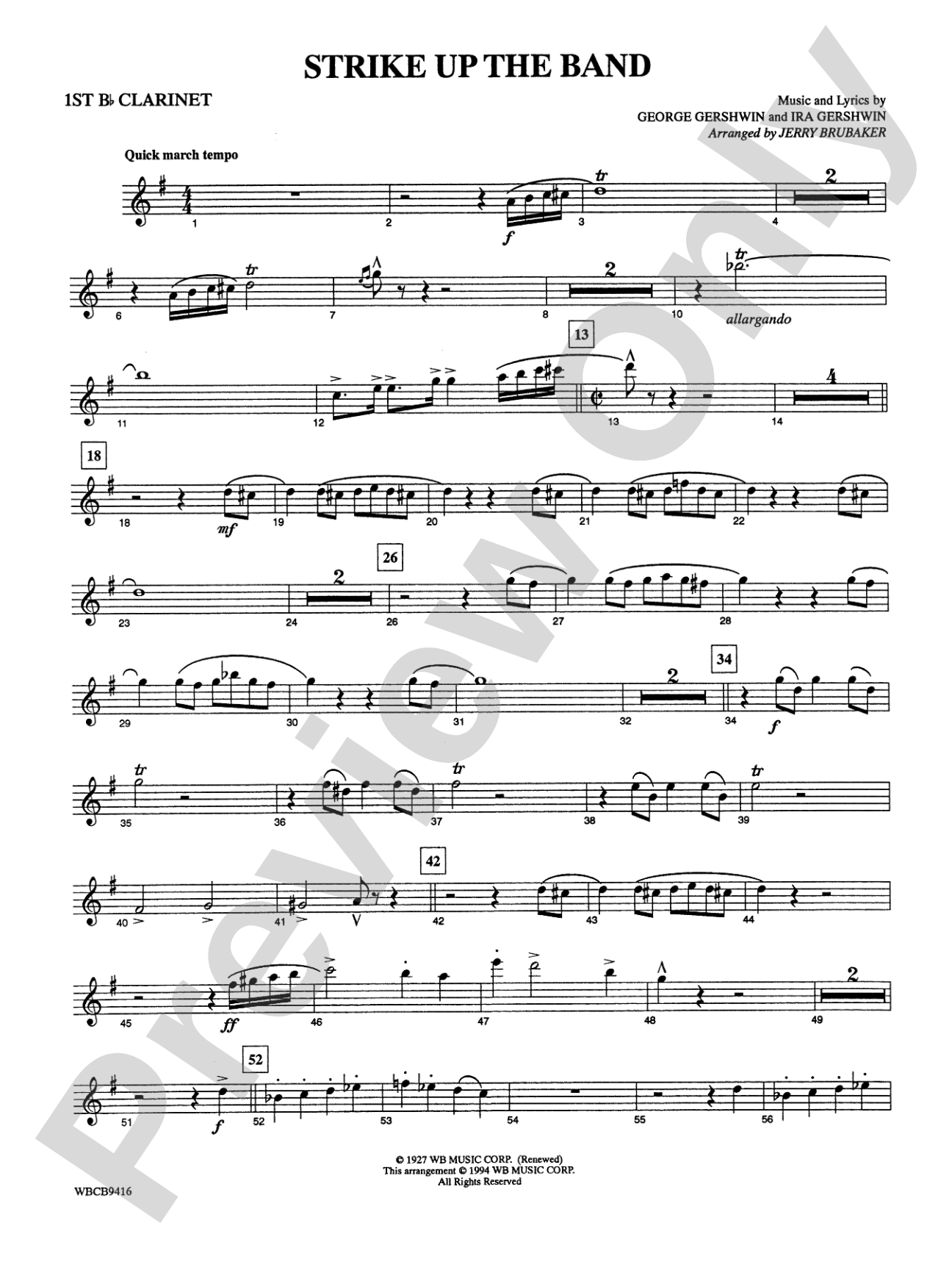 Strike Up the Band: 1st B-flat Clarinet