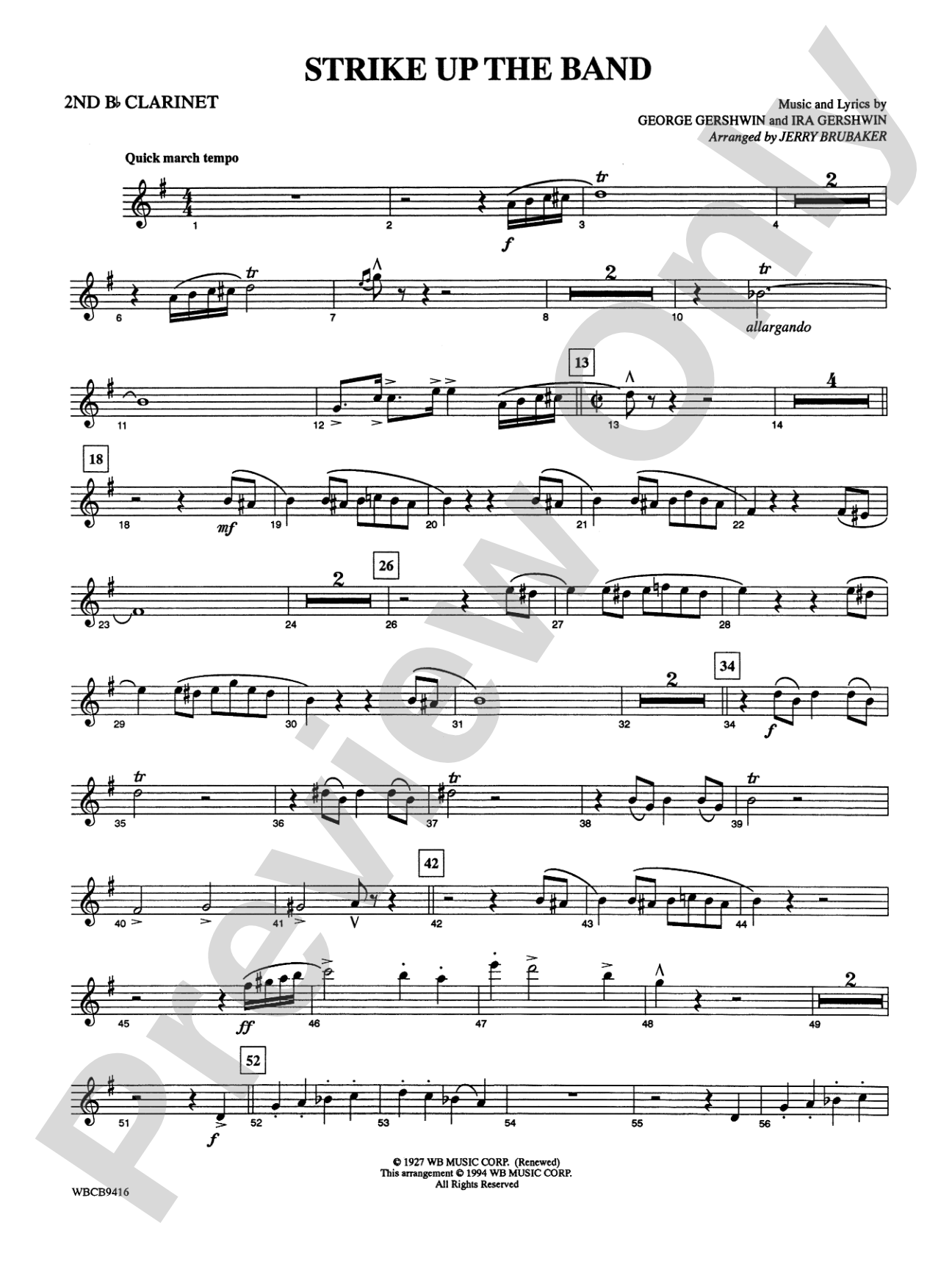 Strike Up the Band: 2nd B-flat Clarinet