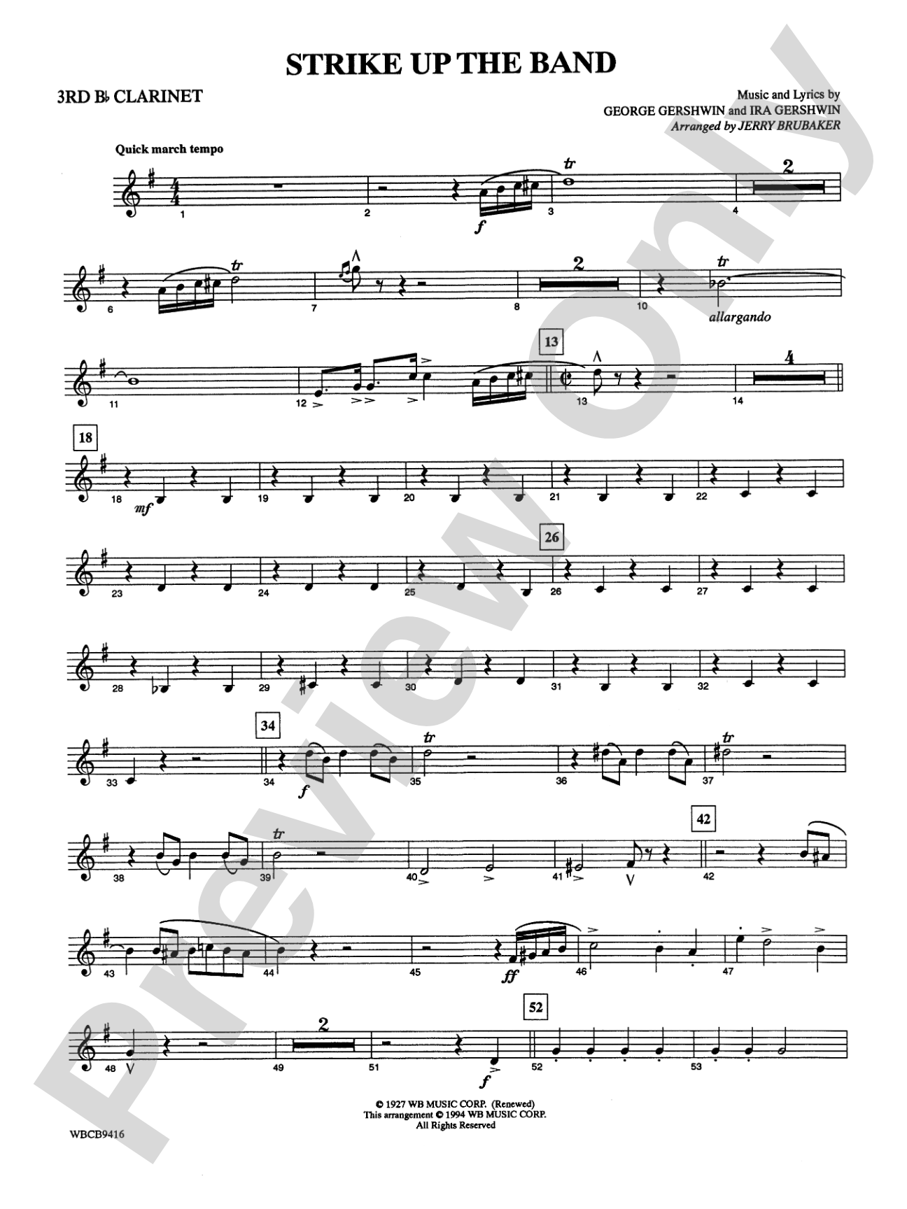 Strike Up the Band: 3rd B-flat Clarinet