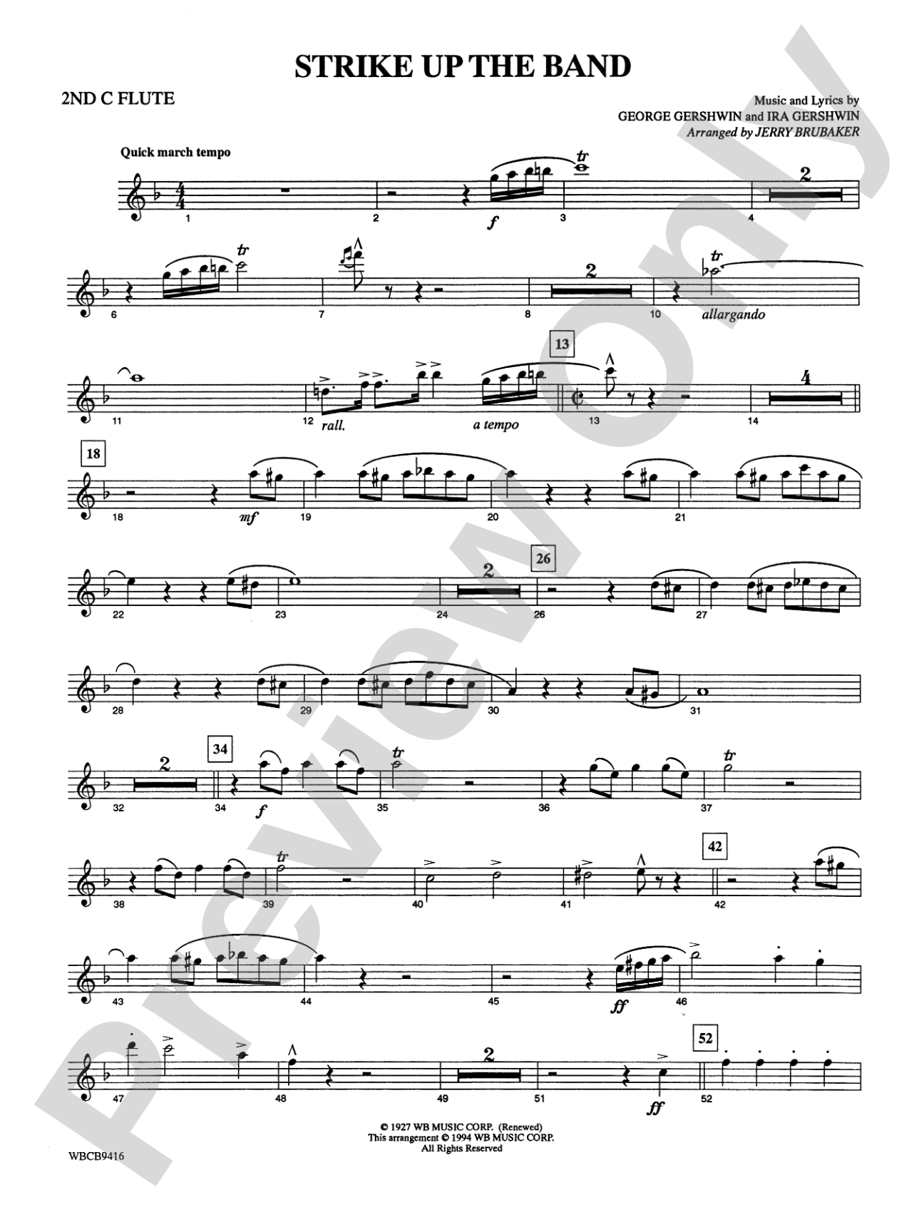 Strike Up the Band: 2nd Flute