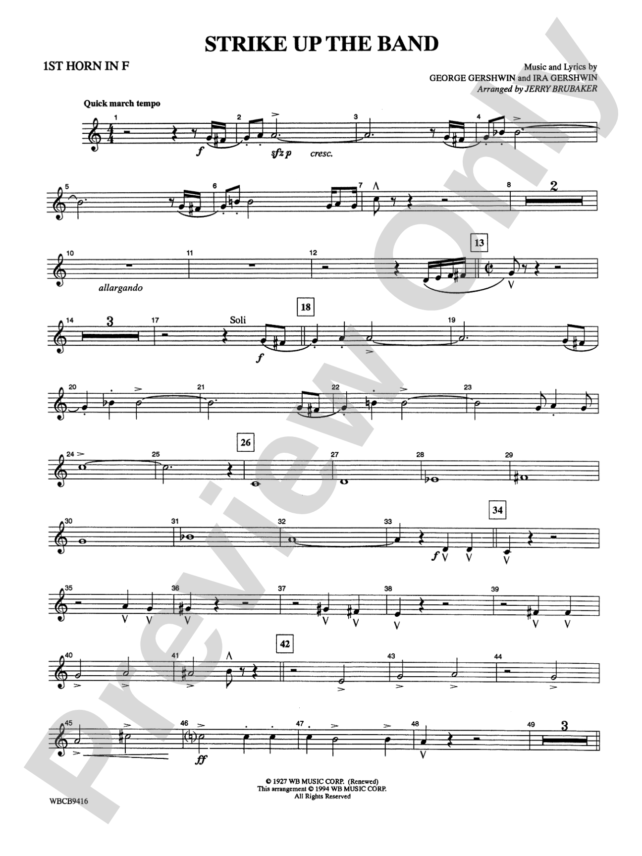 Strike Up the Band: 1st F Horn