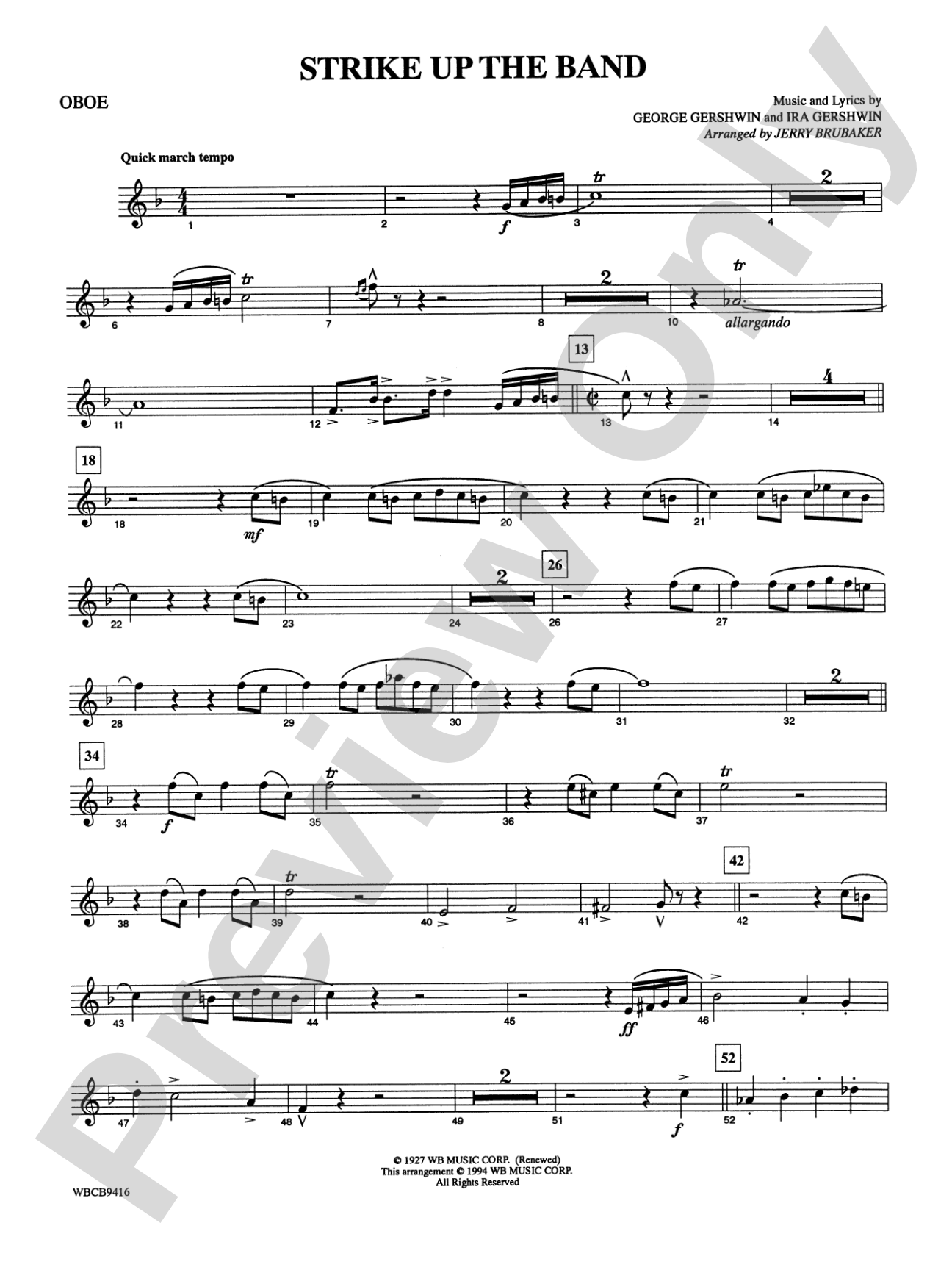 Strike Up the Band: Oboe