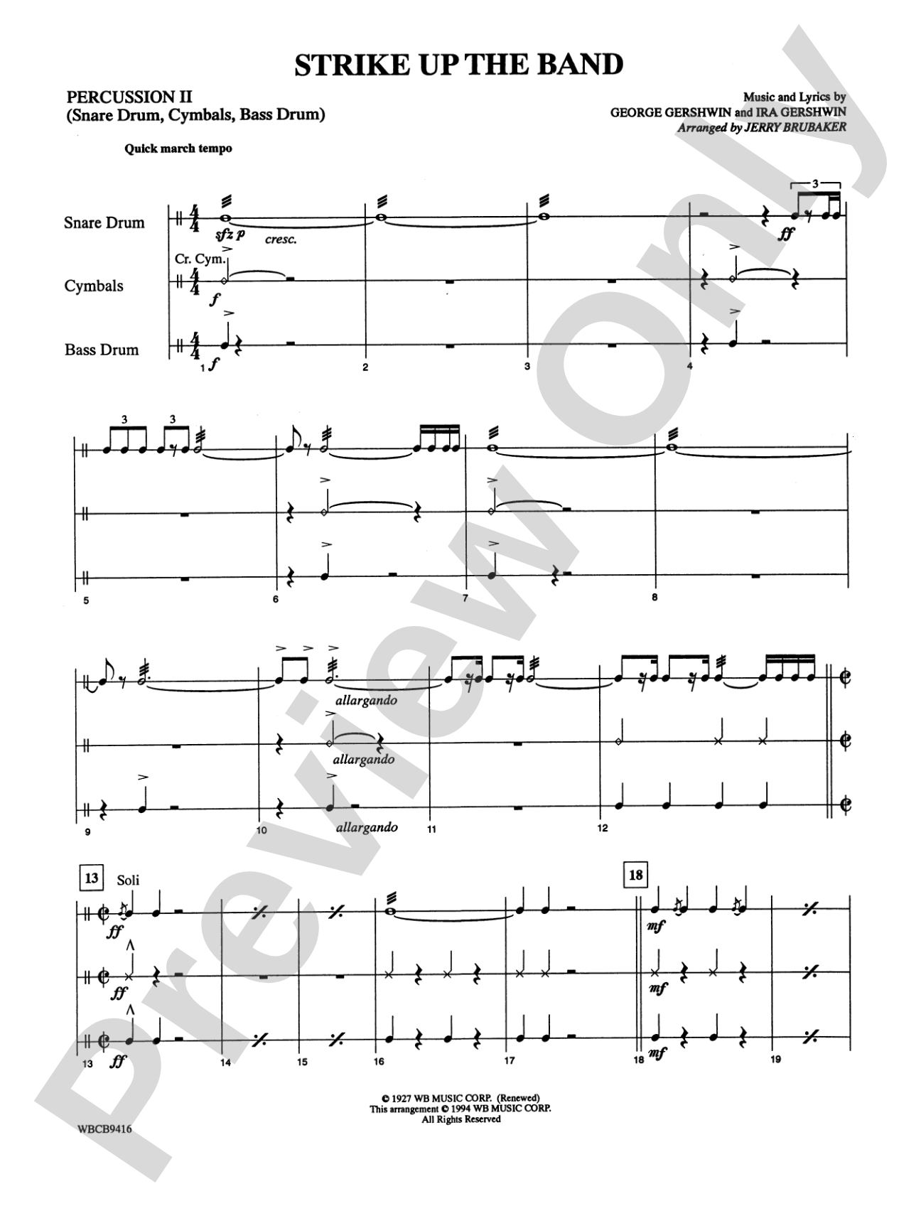 Strike Up the Band: 2nd Percussion