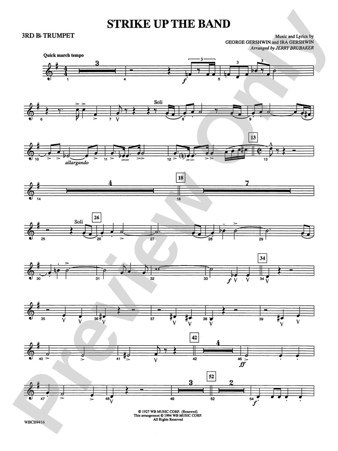 Strike Up the Band: 3rd B-flat Trumpet