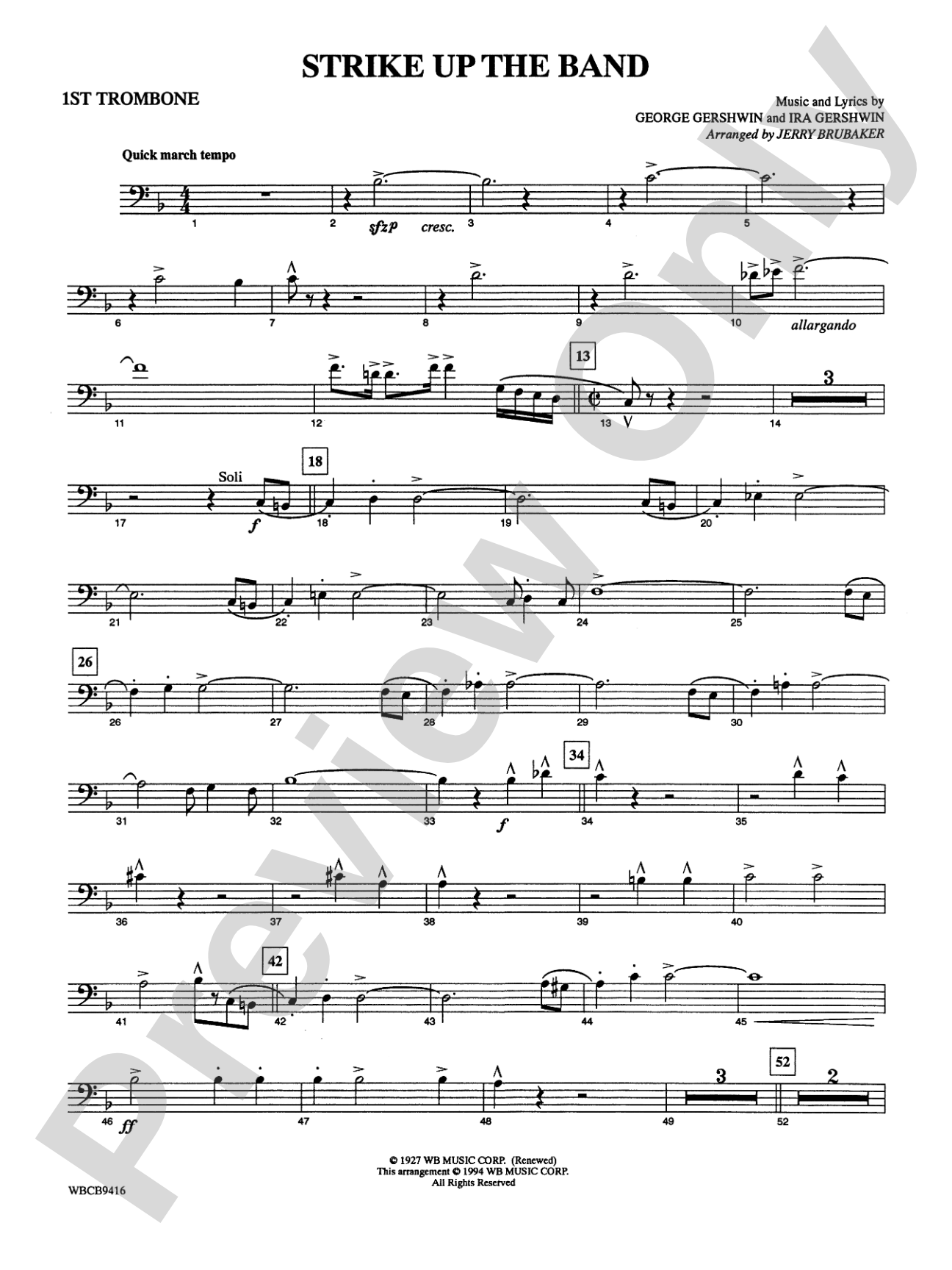Strike Up the Band: 1st Trombone