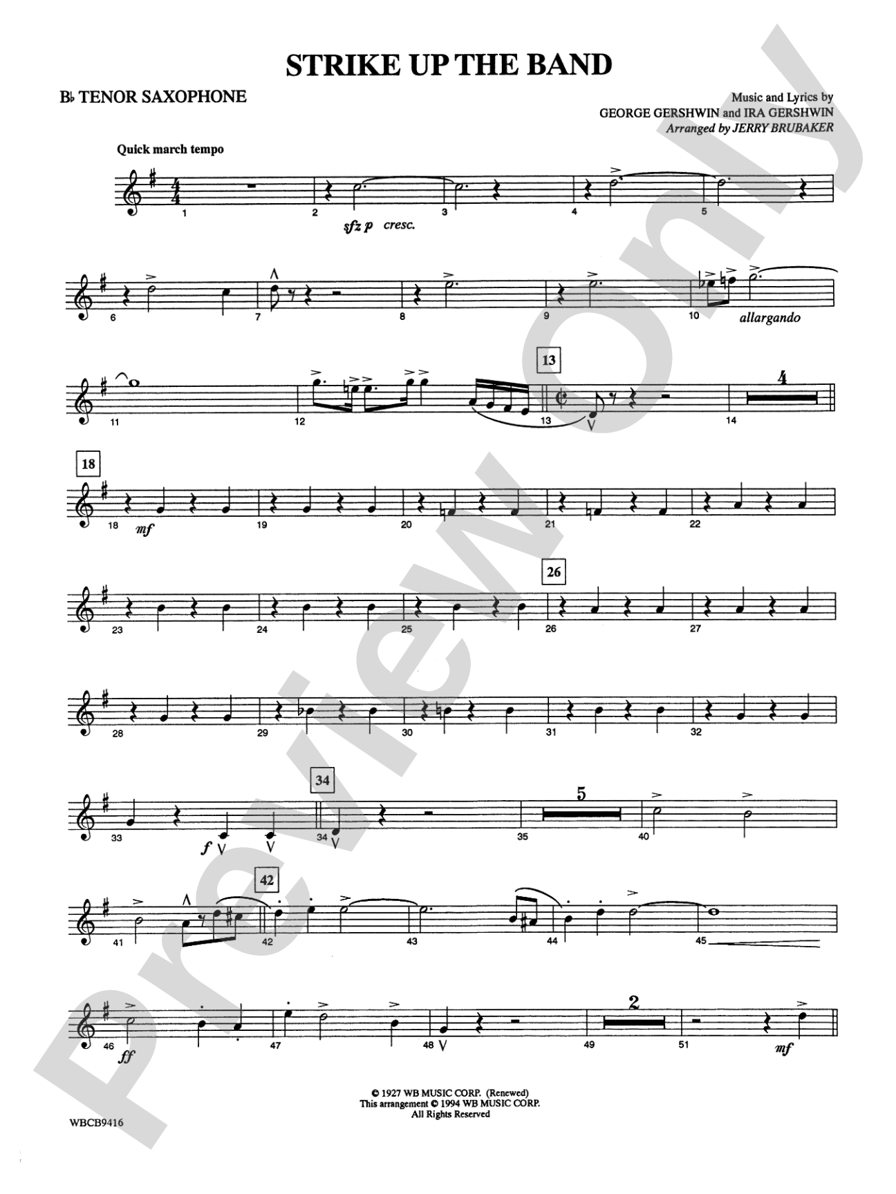 Strike Up the Band: B-flat Tenor Saxophone