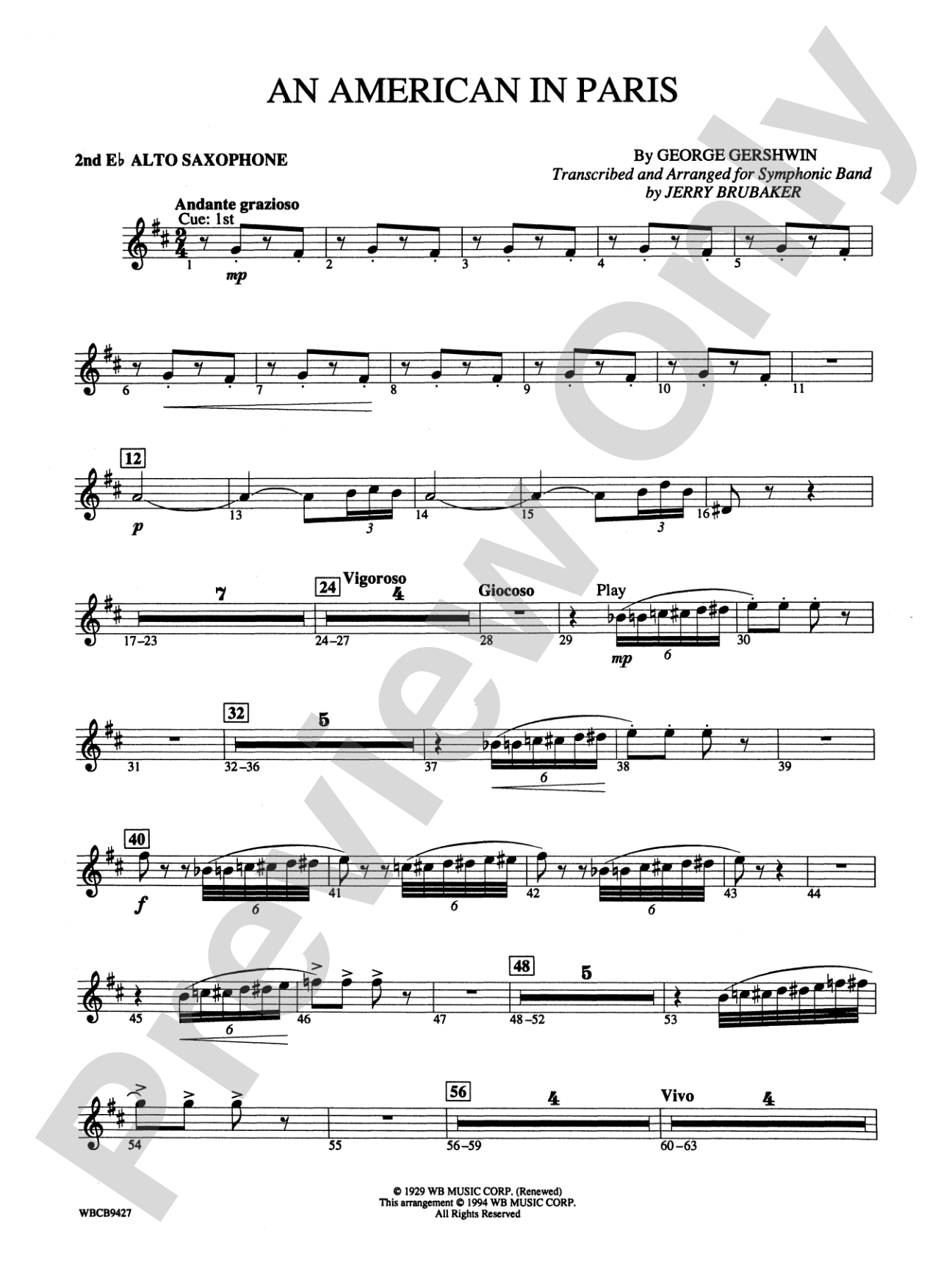 An American in Paris: 2nd E-flat Alto Saxophone