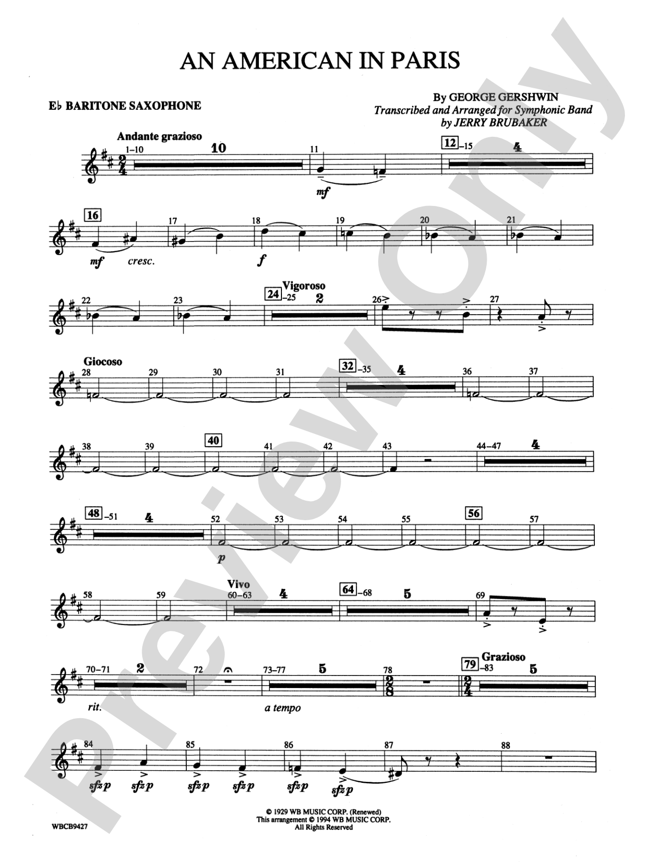 An American in Paris: E-flat Baritone Saxophone