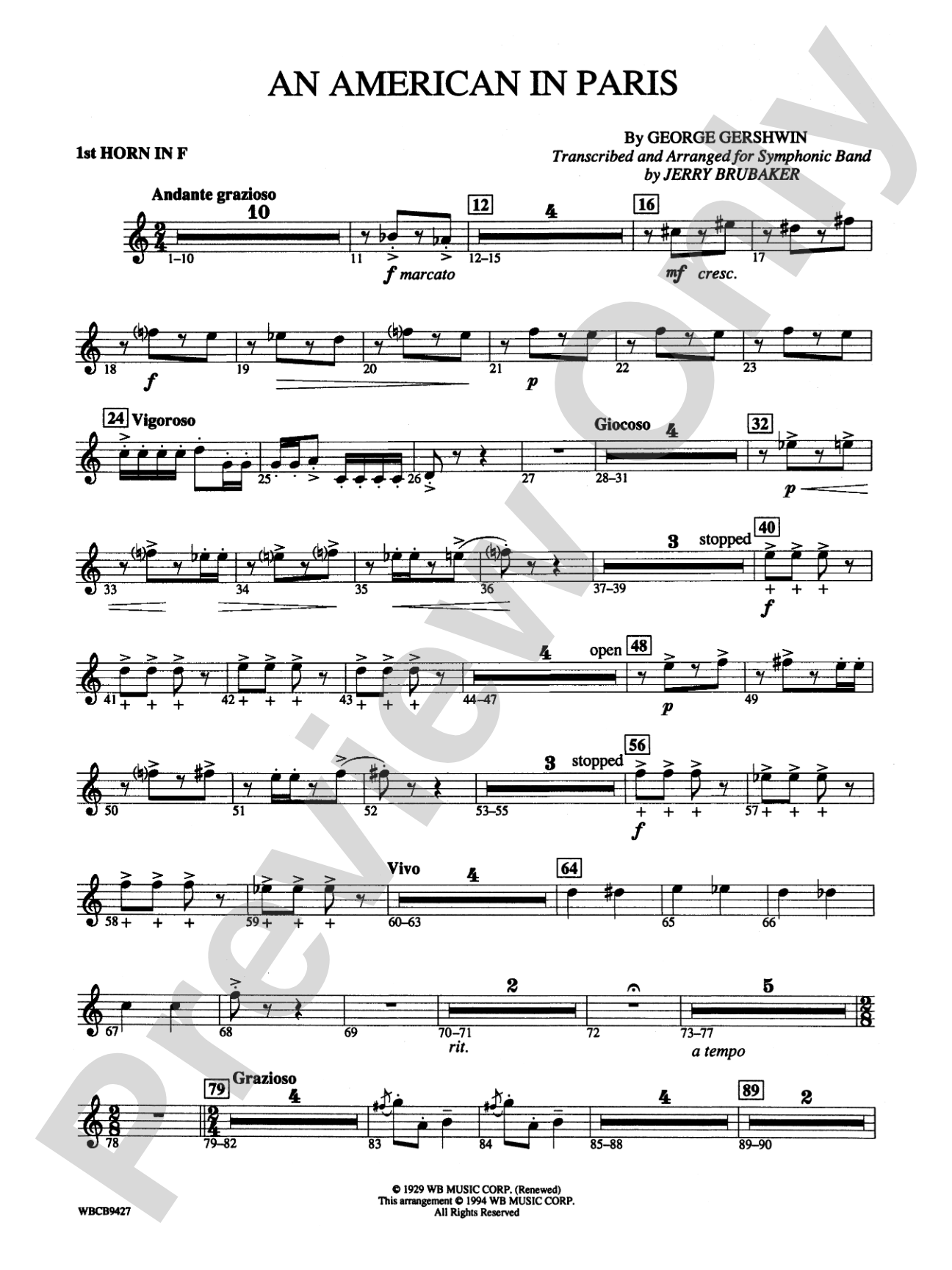 An American in Paris: 1st F Horn