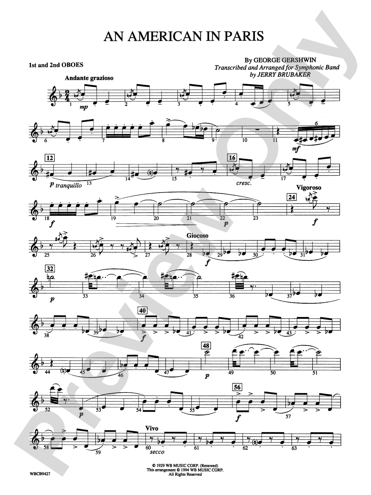An American in Paris: Oboe