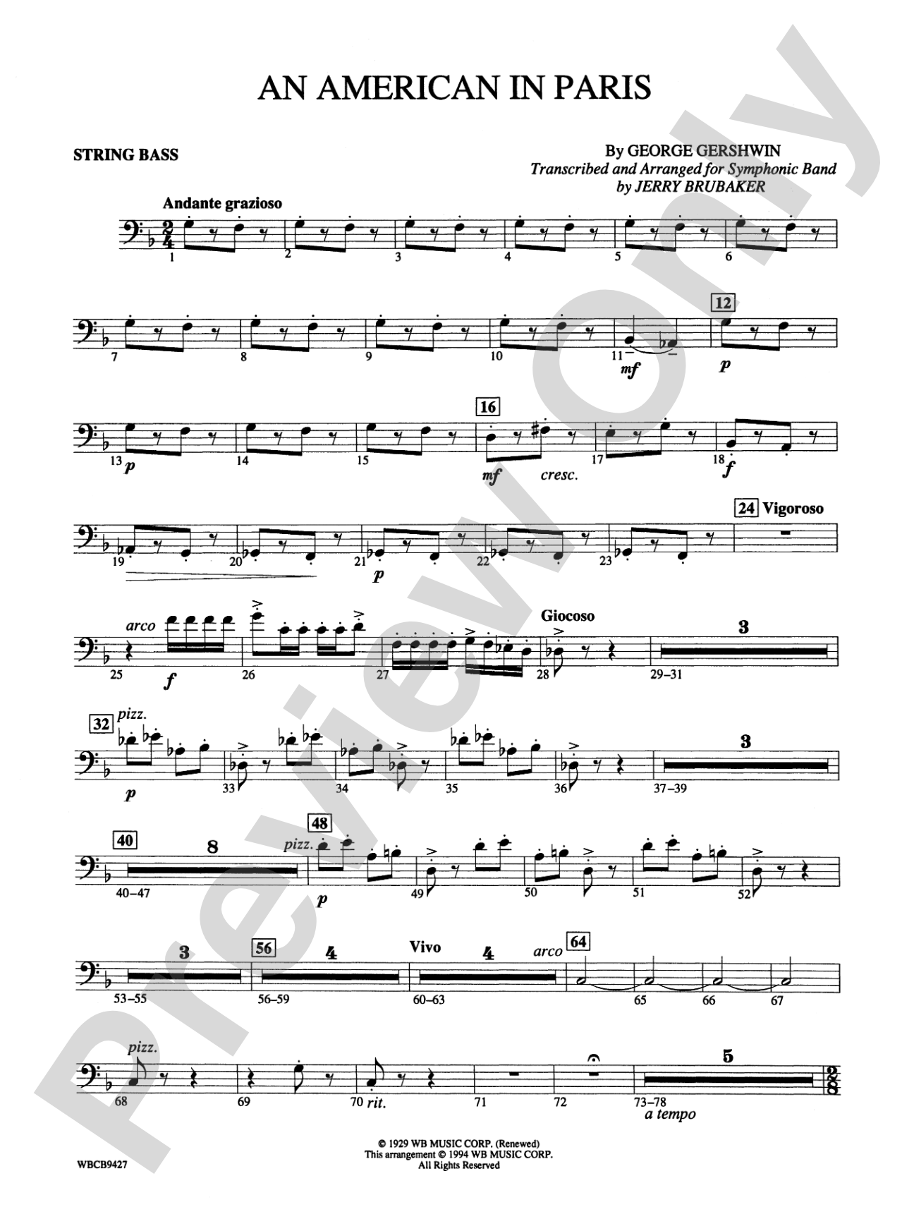An American in Paris: String Bass
