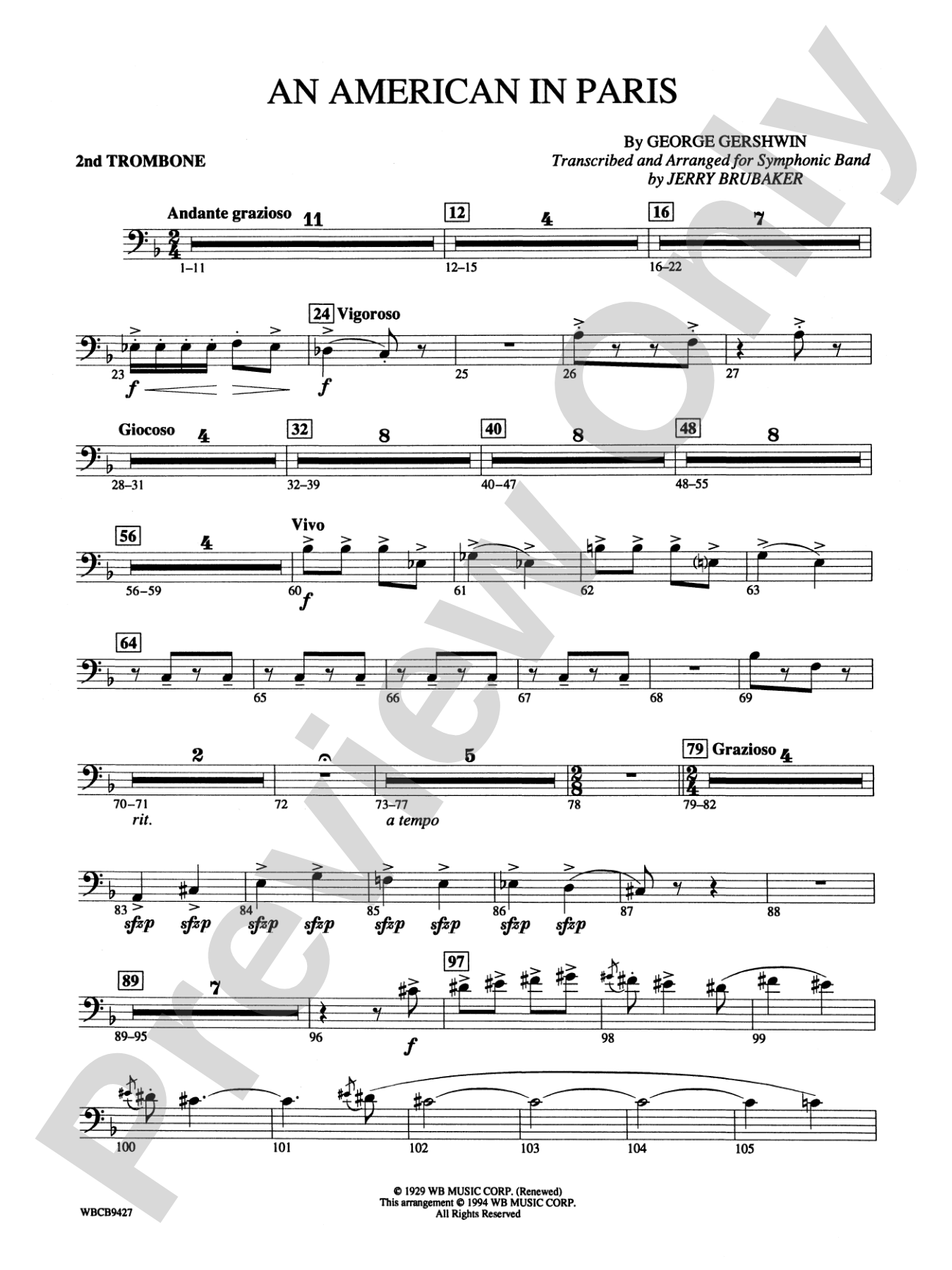 An American in Paris: 2nd Trombone