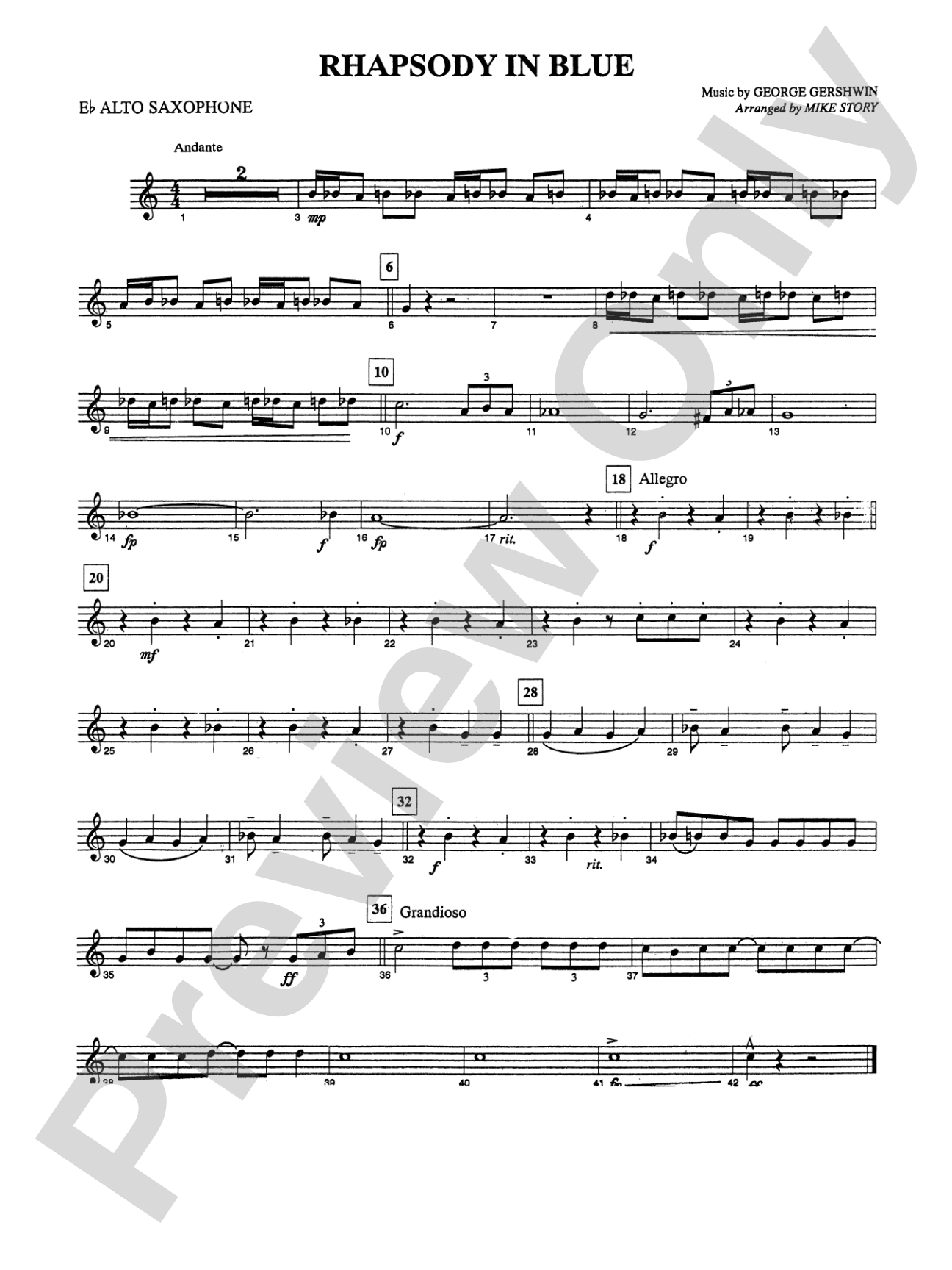 Rhapsody in Blue™: E-flat Alto Saxophone