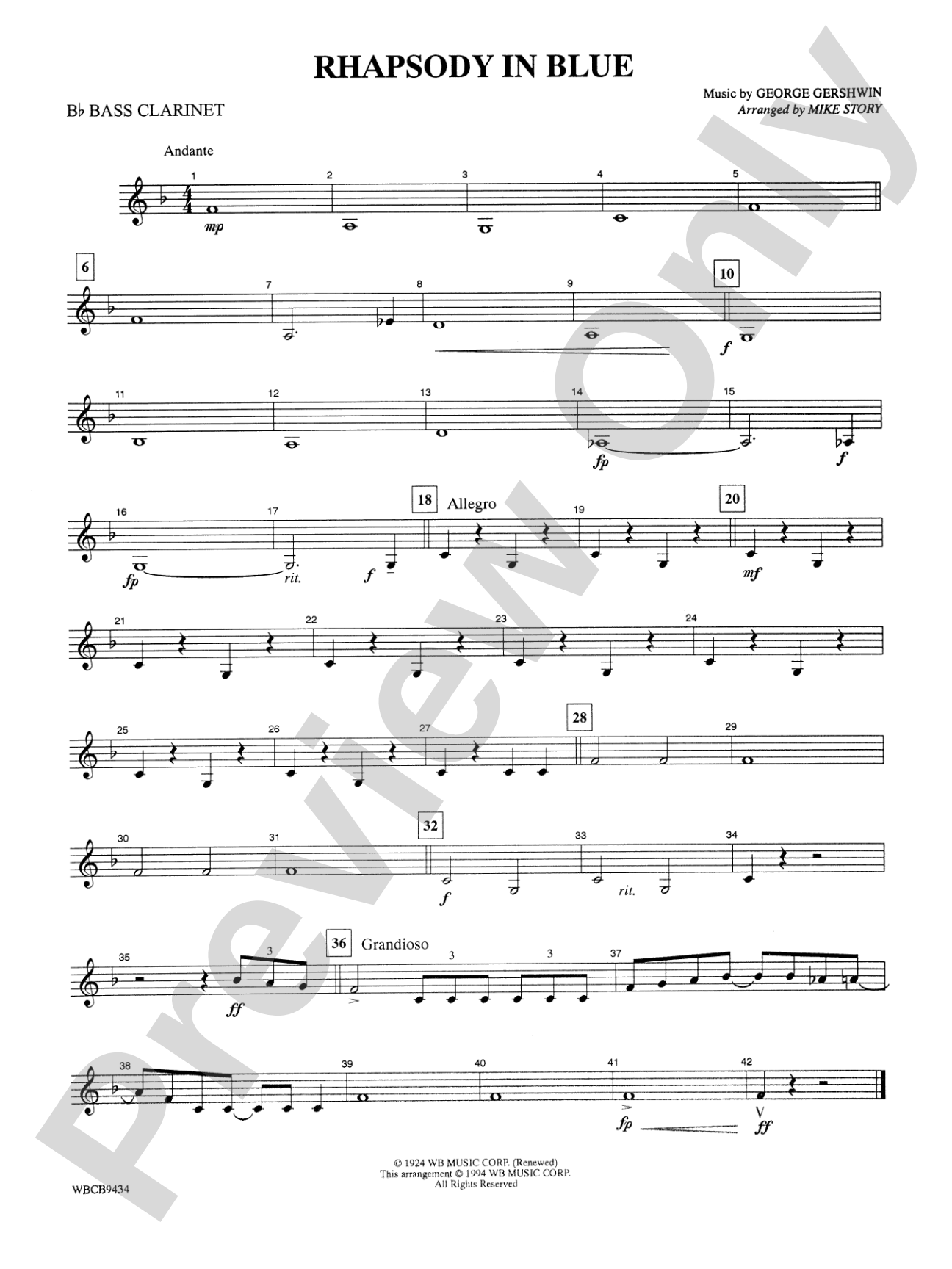 Rhapsody in Blue™: B-flat Bass Clarinet