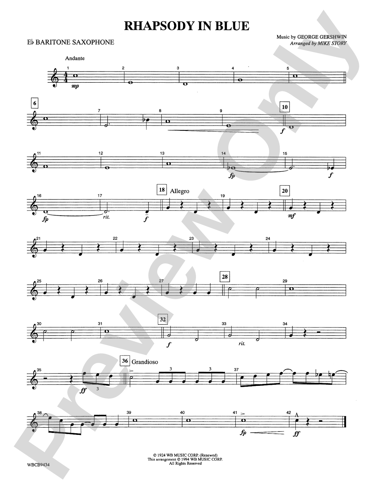 Rhapsody in Blue™: E-flat Baritone Saxophone
