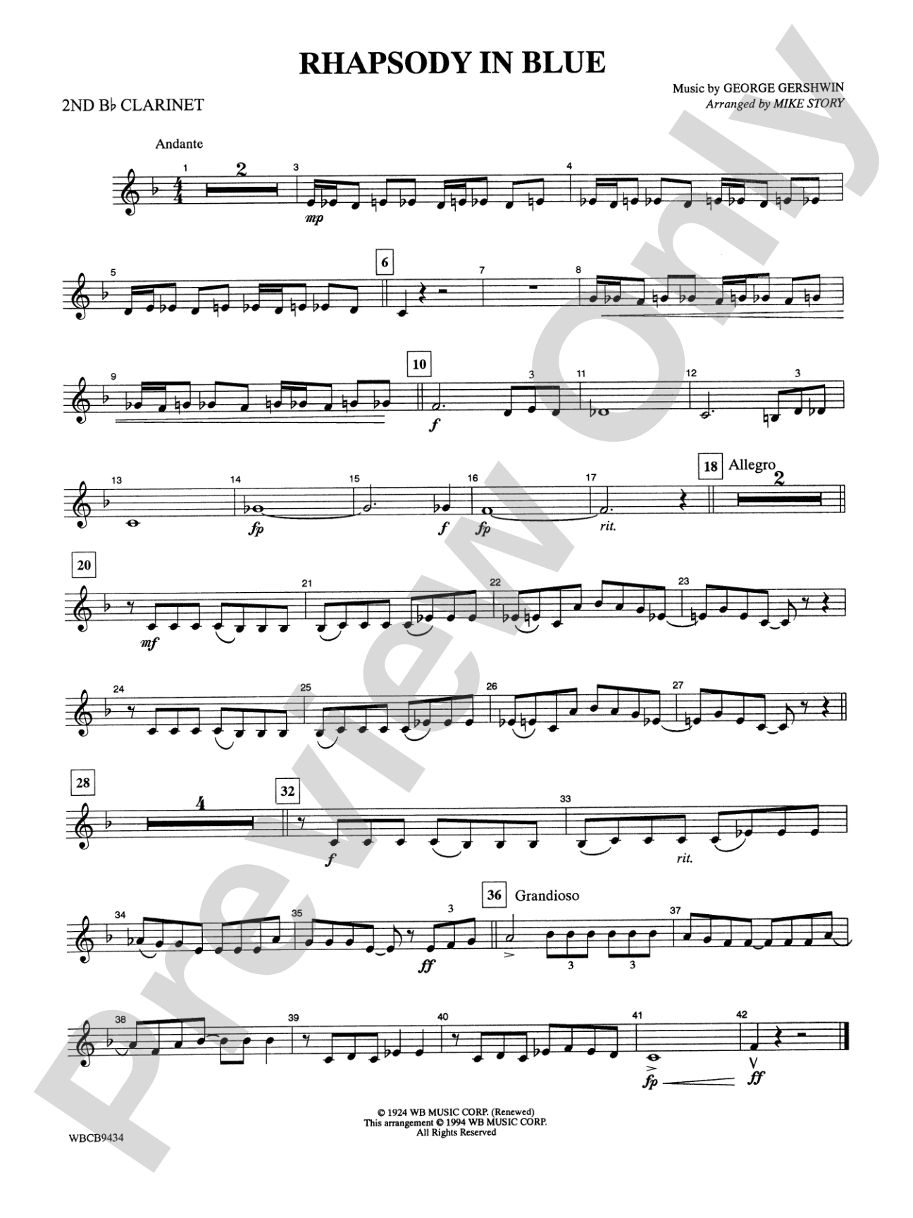 Rhapsody in Blue™: 2nd B-flat Clarinet