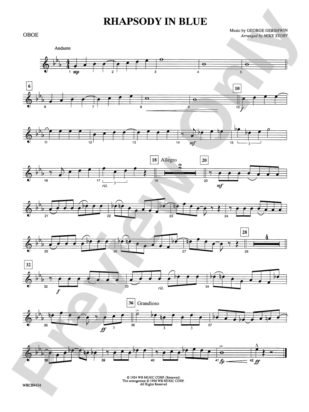 Rhapsody in Blue™: Oboe