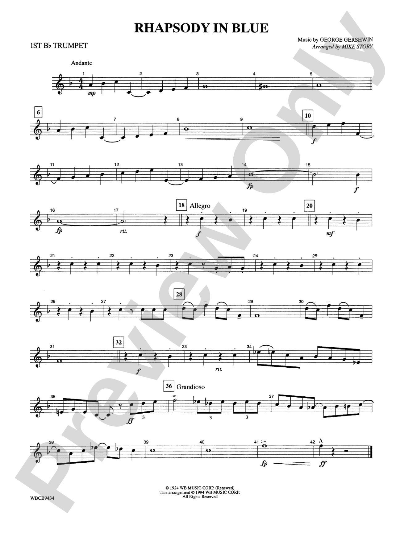Rhapsody in Blue™: 1st B-flat Trumpet