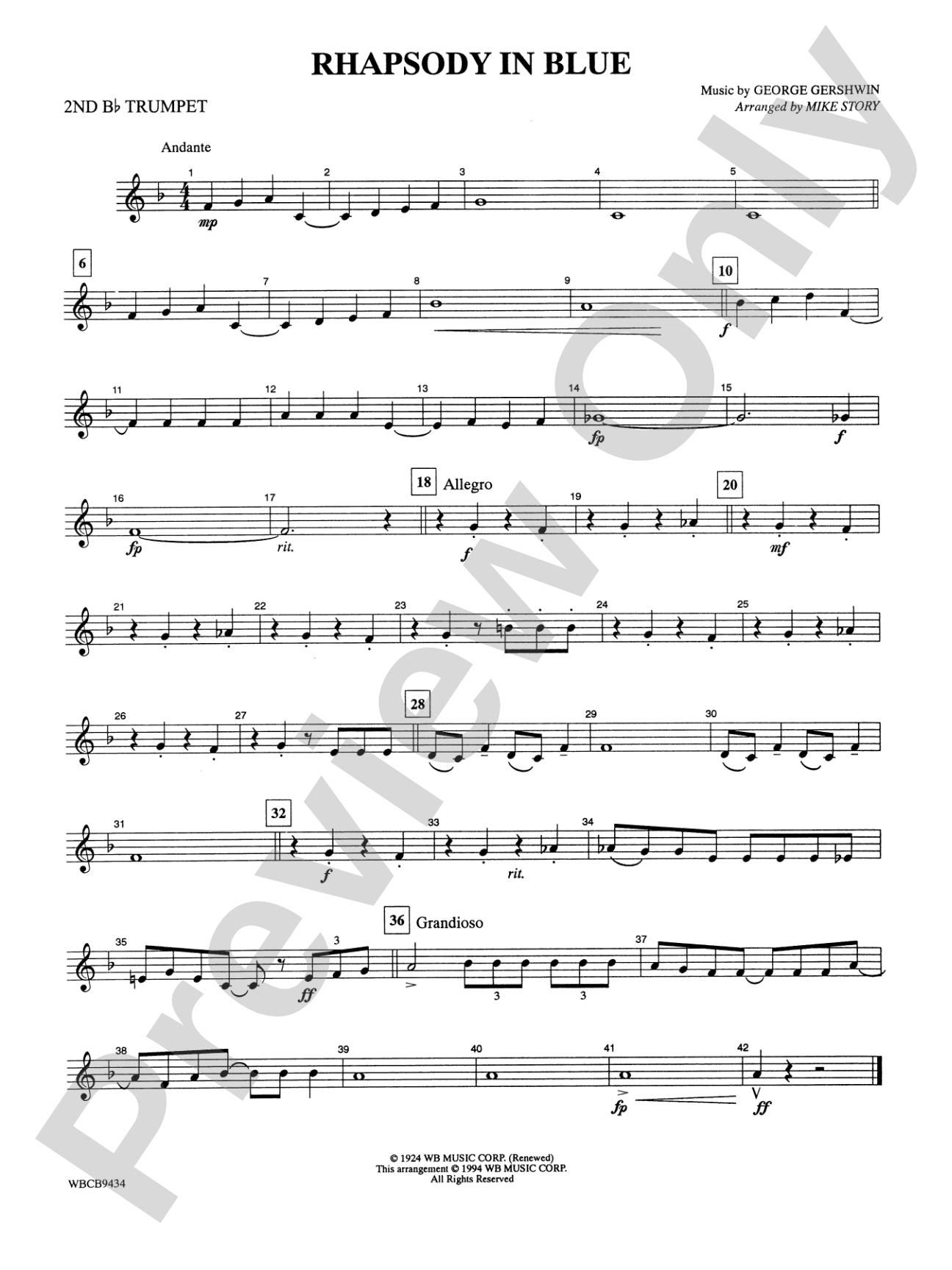 Rhapsody in Blue™: 2nd B-flat Trumpet
