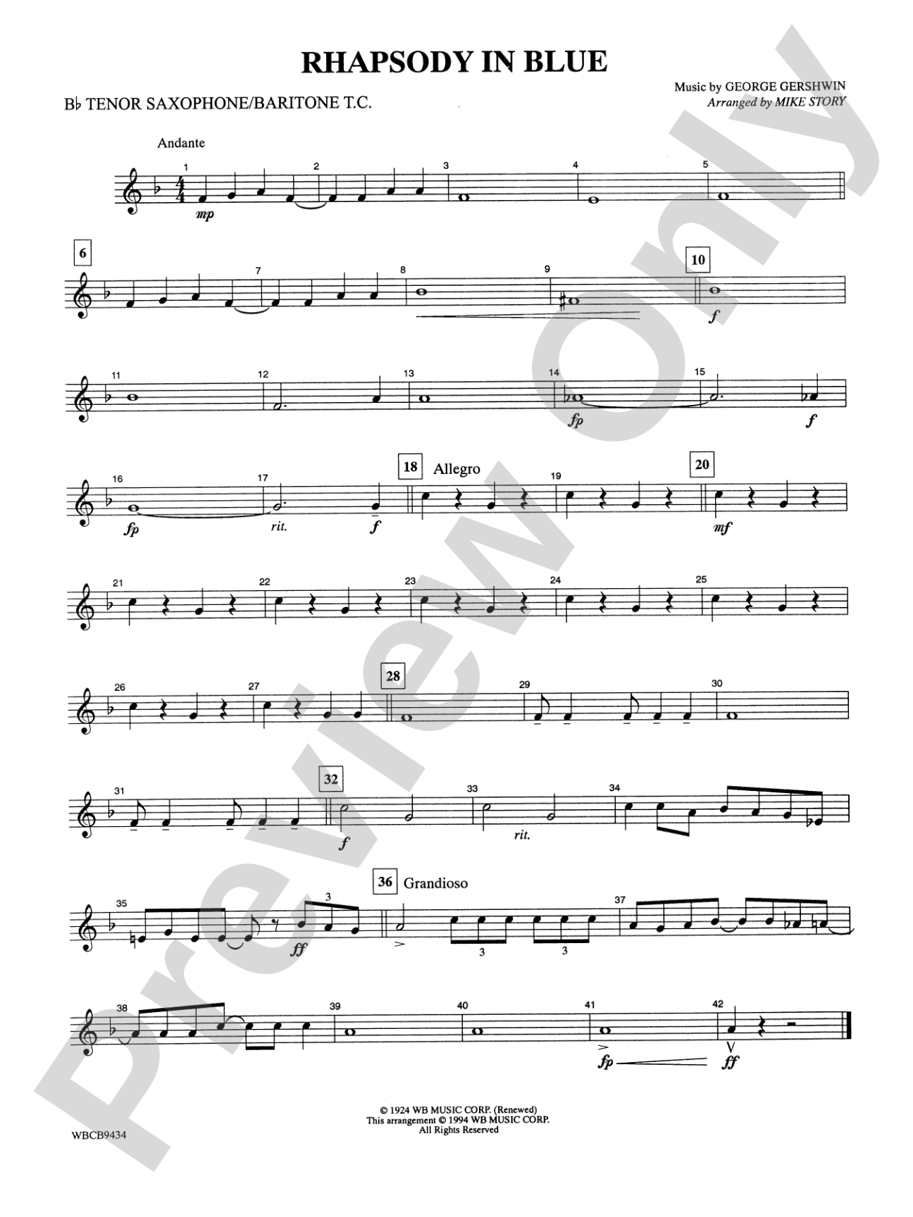 Rhapsody in Blue™: B-flat Tenor Saxophone
