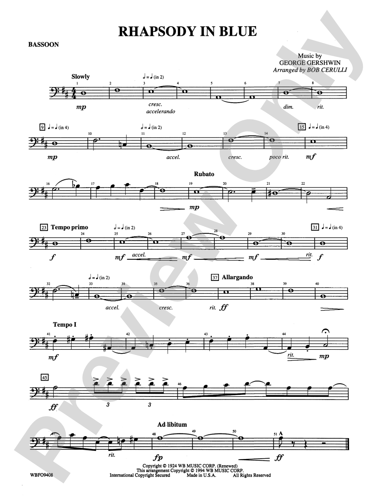 Rhapsody in Blue: Bassoon