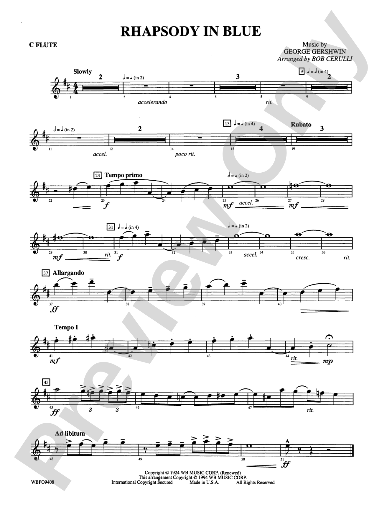 Rhapsody in Blue: Flute
