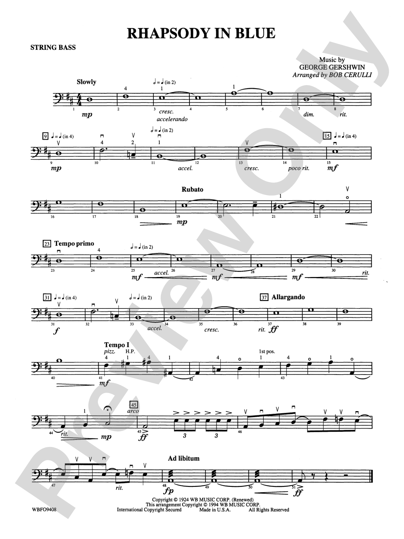 Rhapsody in Blue: String Bass