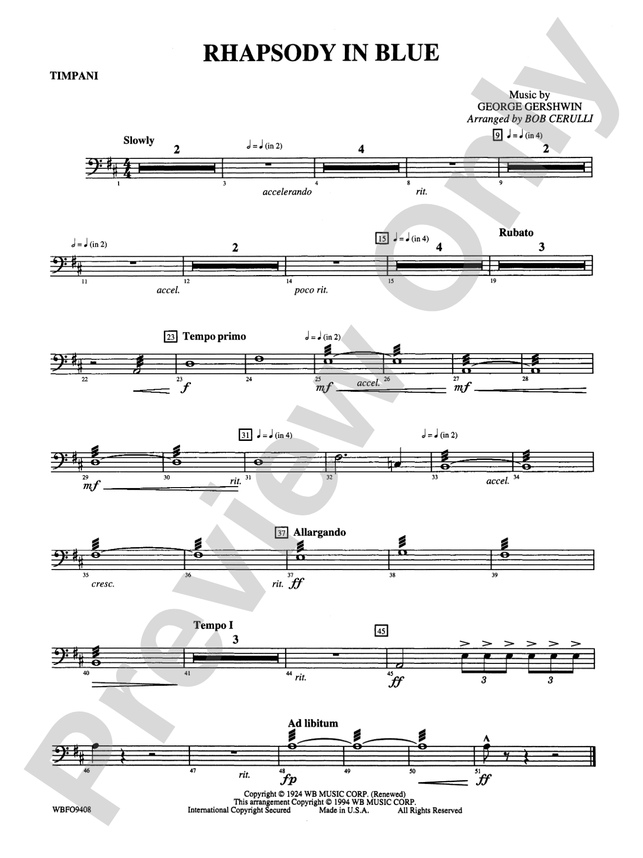 Rhapsody in Blue: Timpani