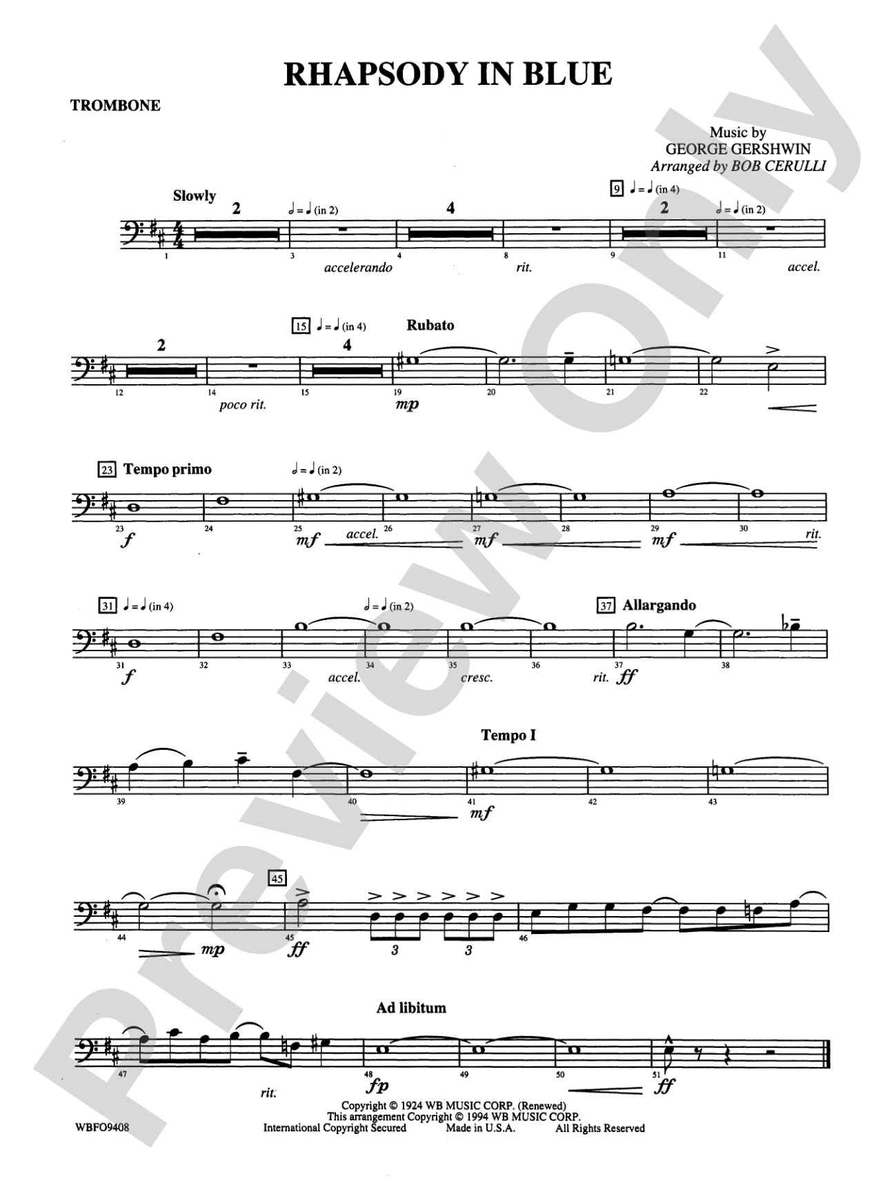 Rhapsody in Blue: 1st Trombone