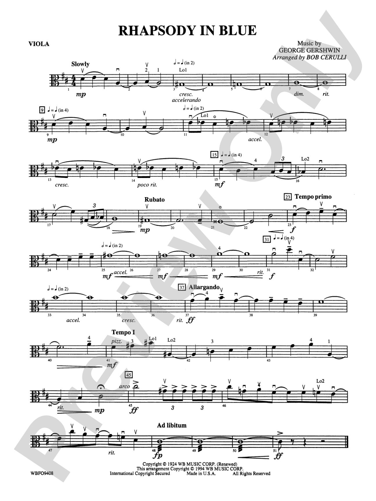 Rhapsody in Blue: Viola