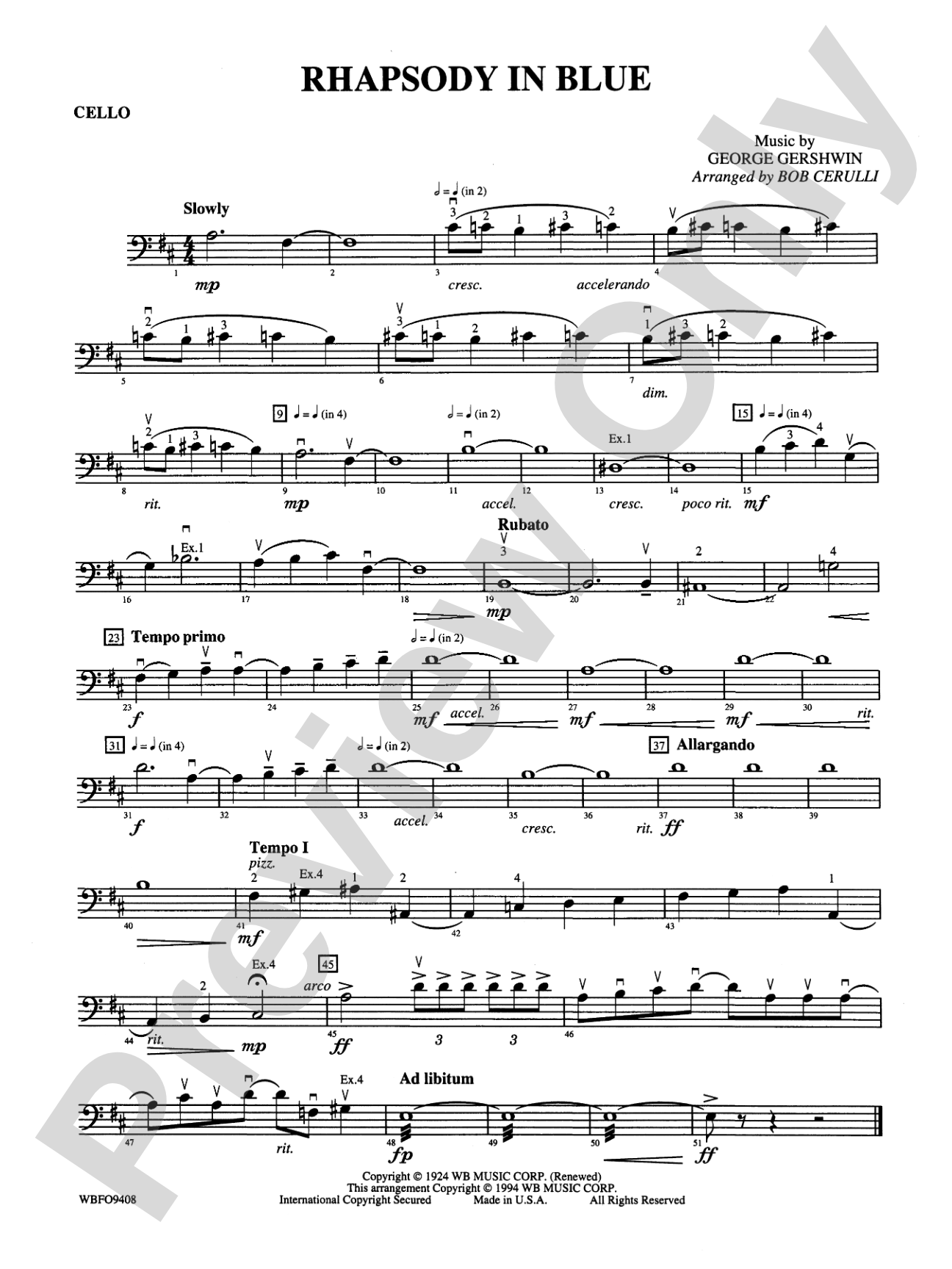 Rhapsody in Blue: Cello