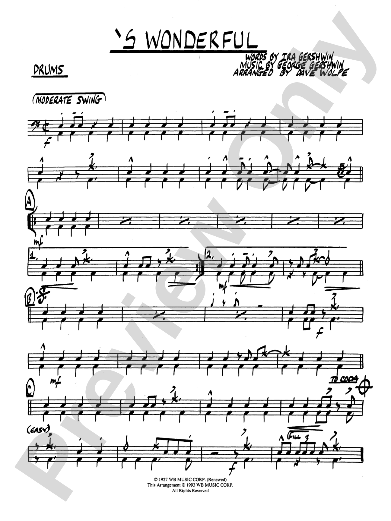 'S Wonderful: Drums