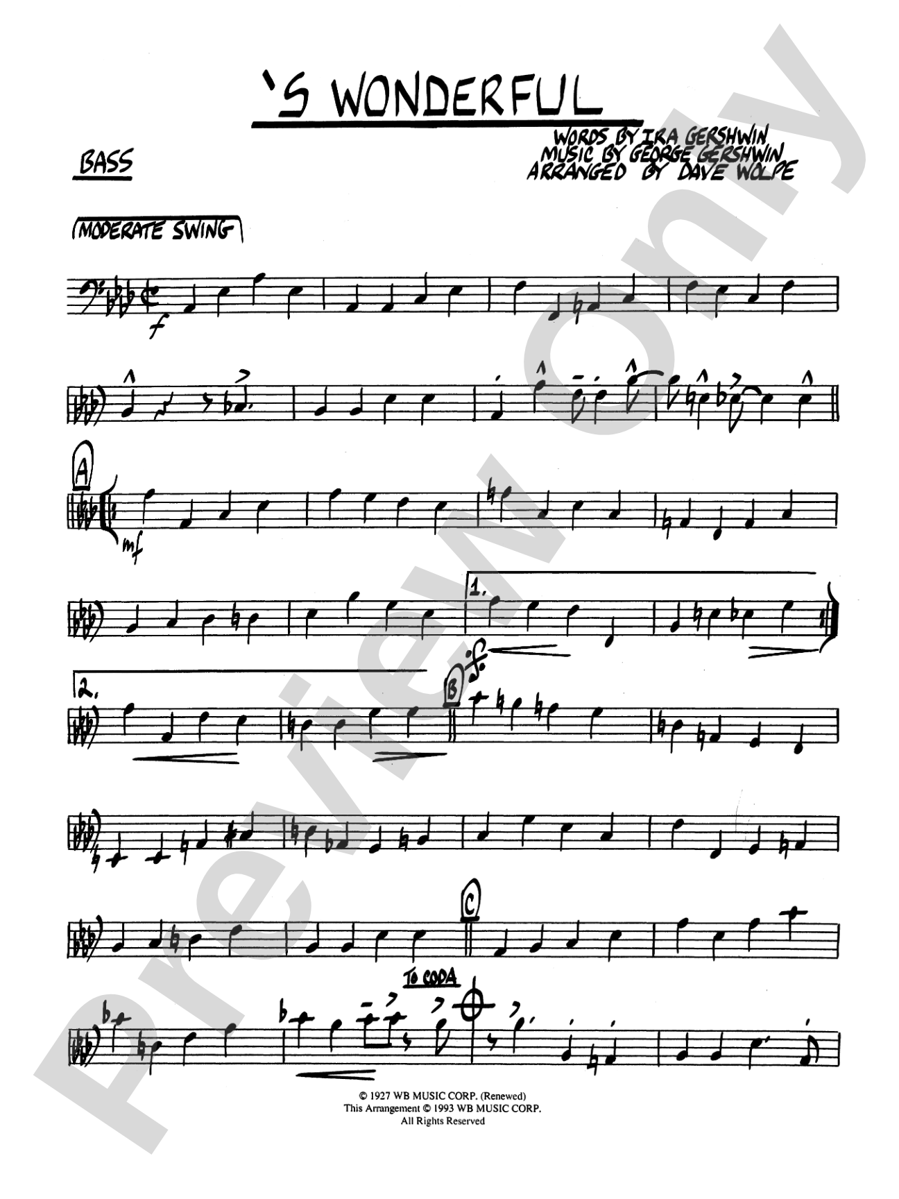 'S Wonderful: String Bass