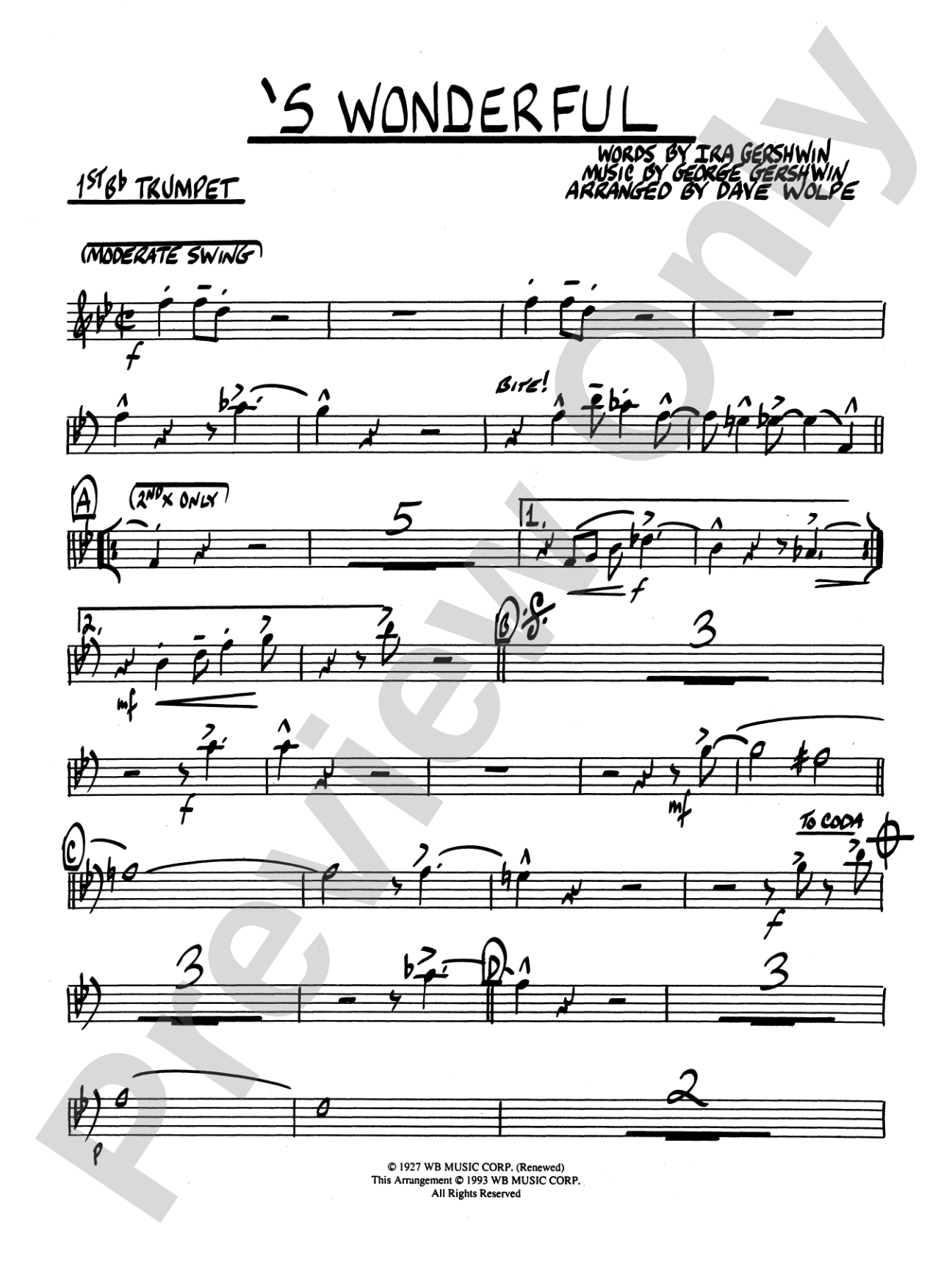 'S Wonderful: 1st B-flat Trumpet