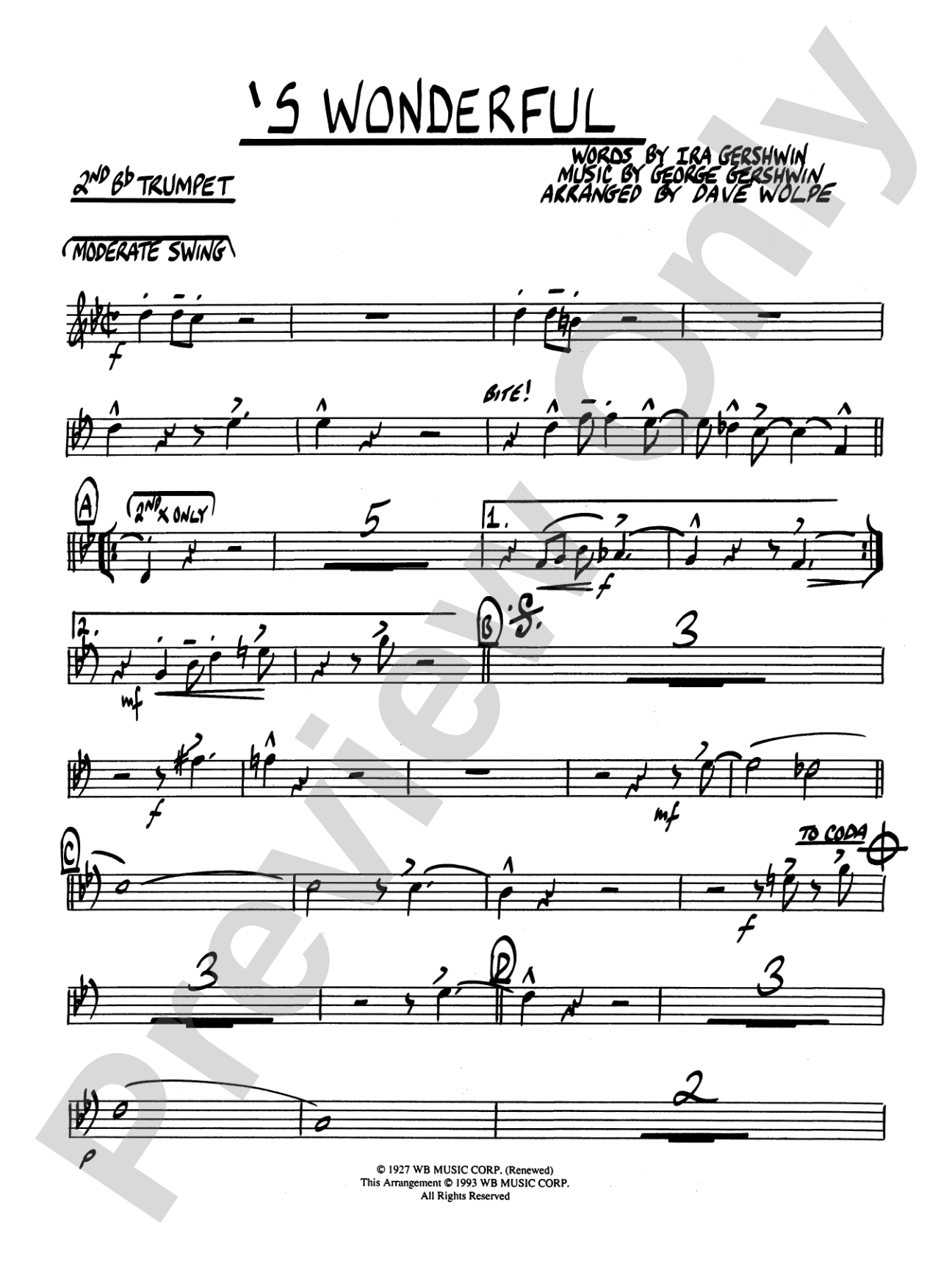 'S Wonderful: 2nd B-flat Trumpet