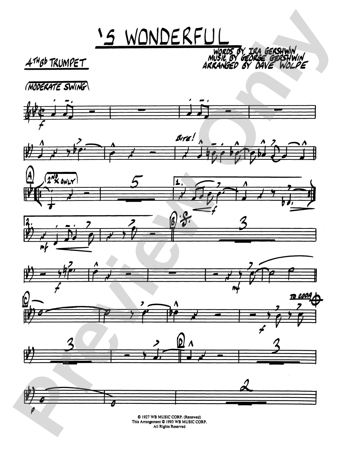 'S Wonderful: 4th B-flat Trumpet