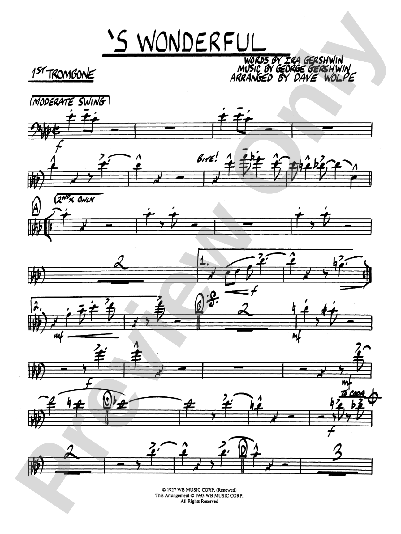'S Wonderful: 1st Trombone