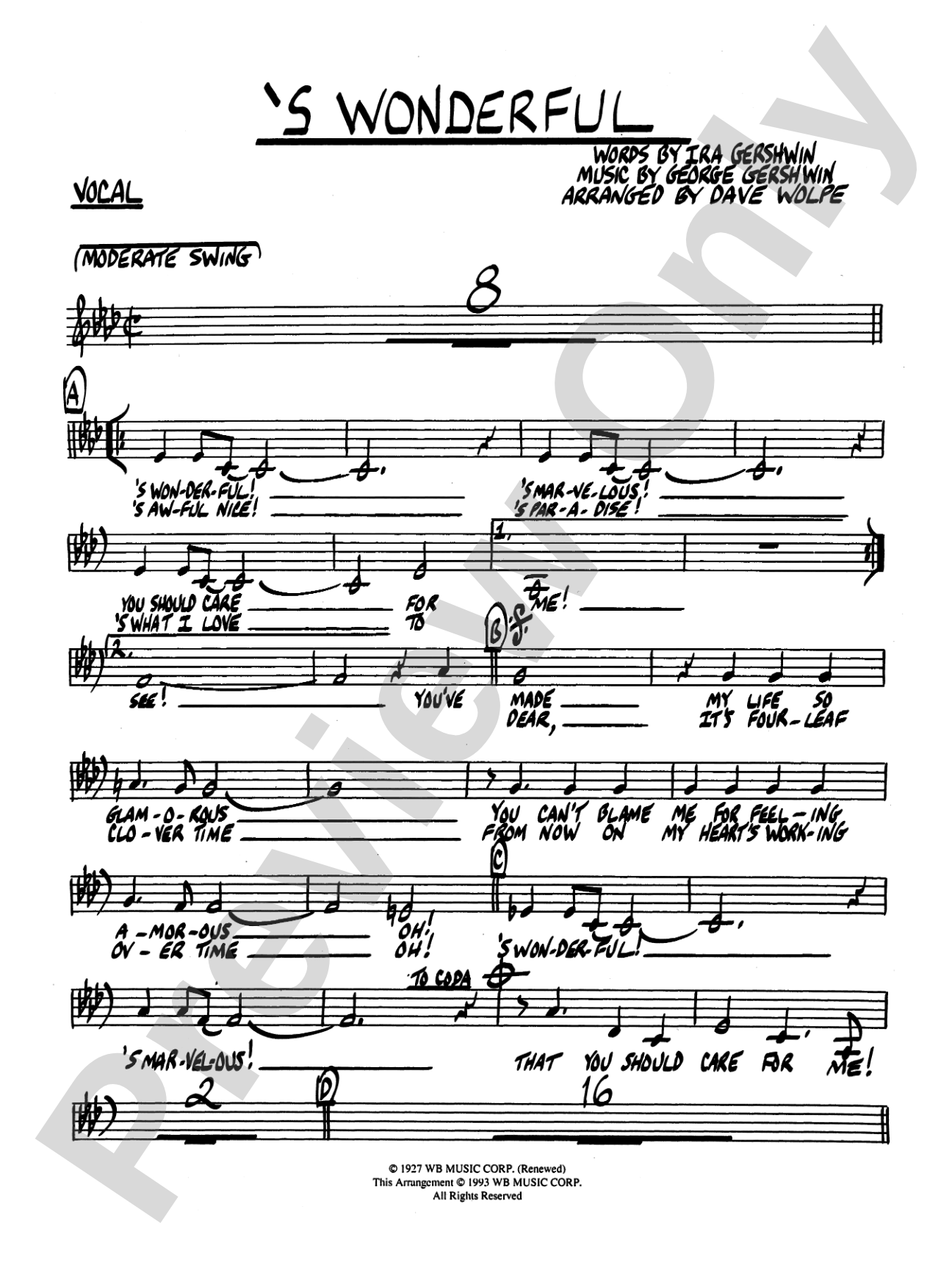 'S Wonderful: Vocal Solo