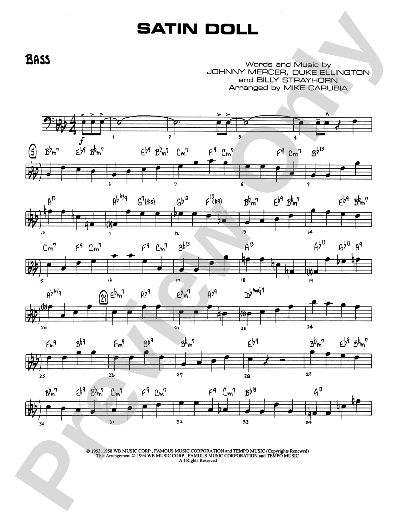 Satin Doll: String Bass