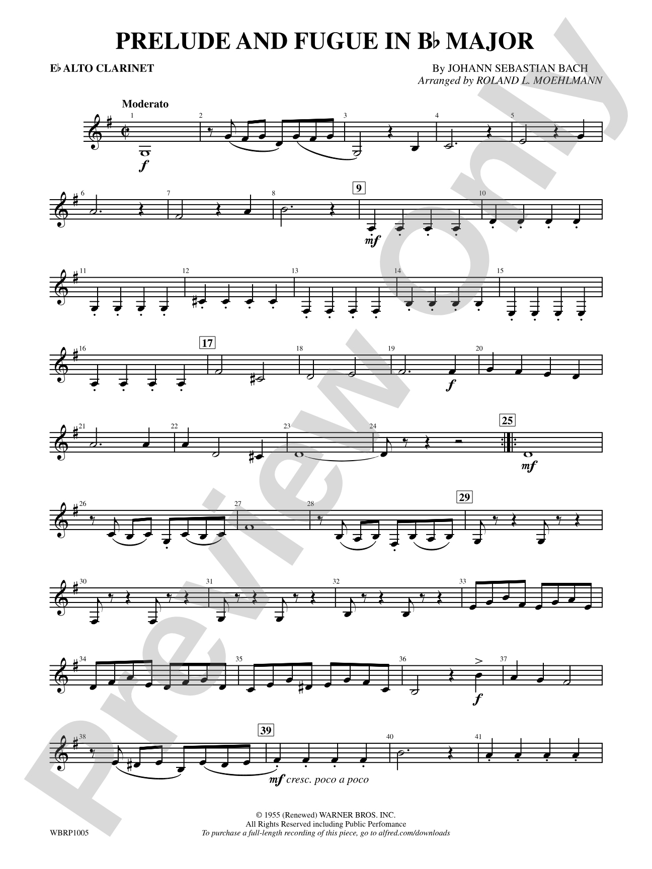 Prelude and Fugue in B-Flat Major: E-flat Alto Clarinet