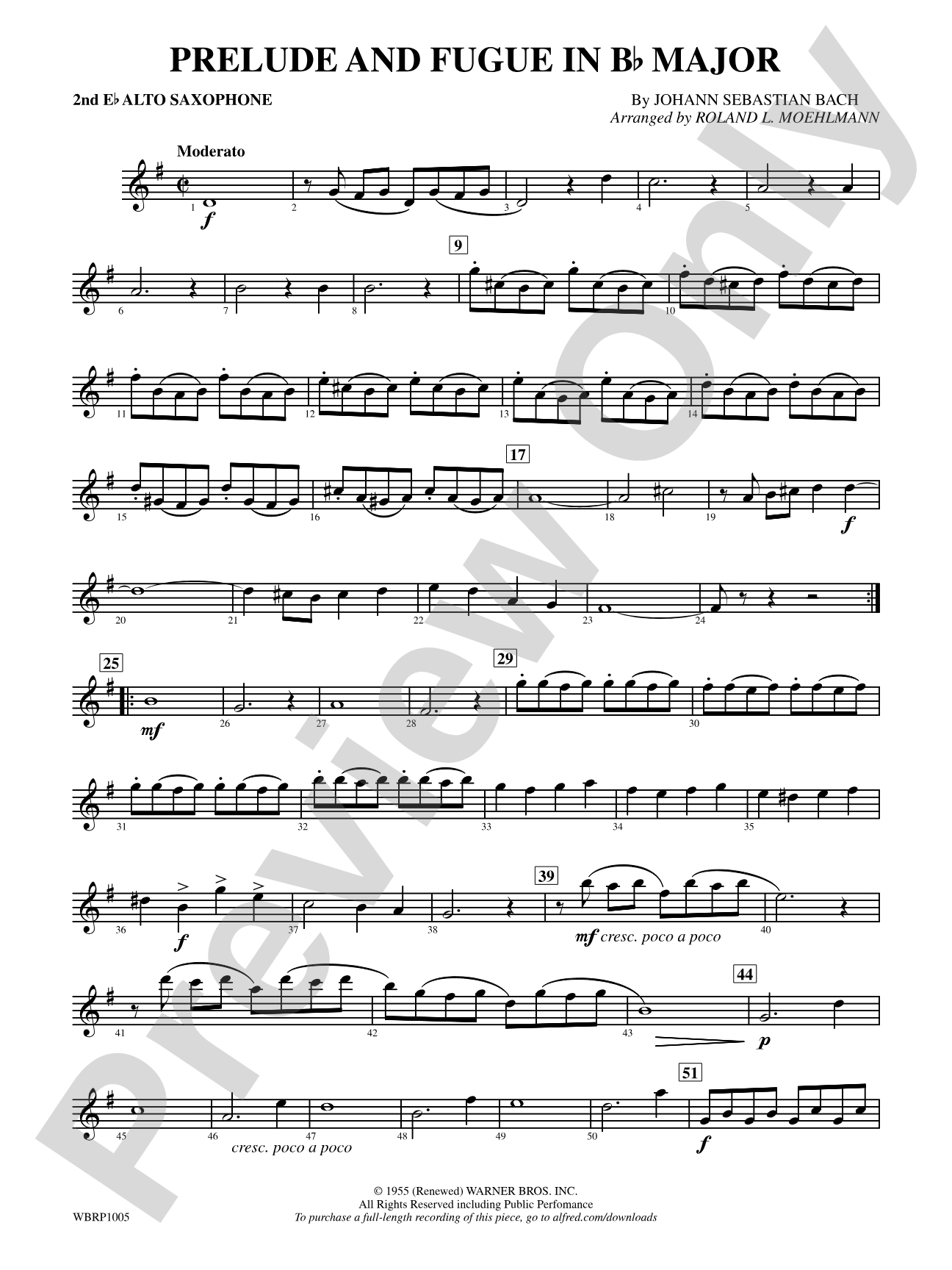 Prelude and Fugue in B-Flat Major: 2nd E-flat Alto Saxophone