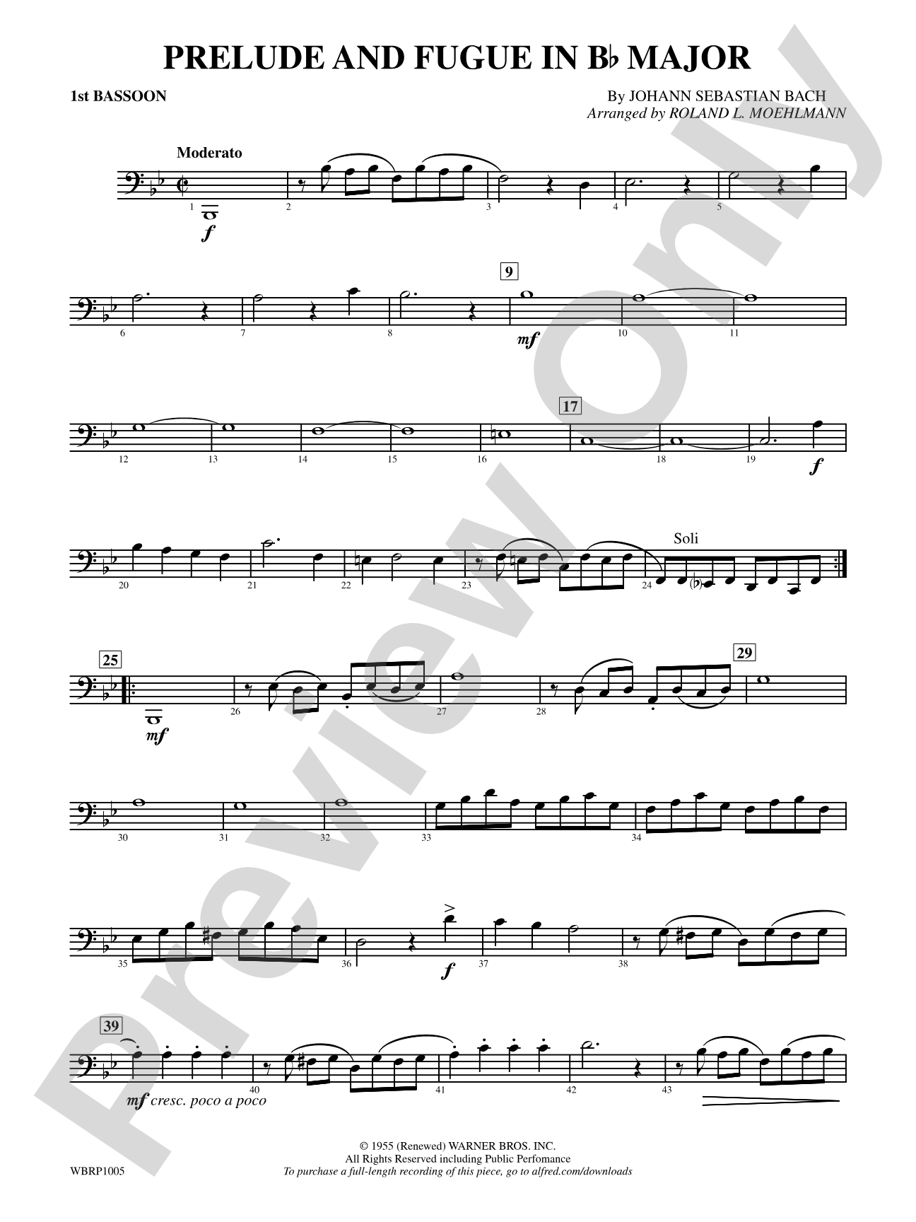 Prelude and Fugue in B-Flat Major: Bassoon