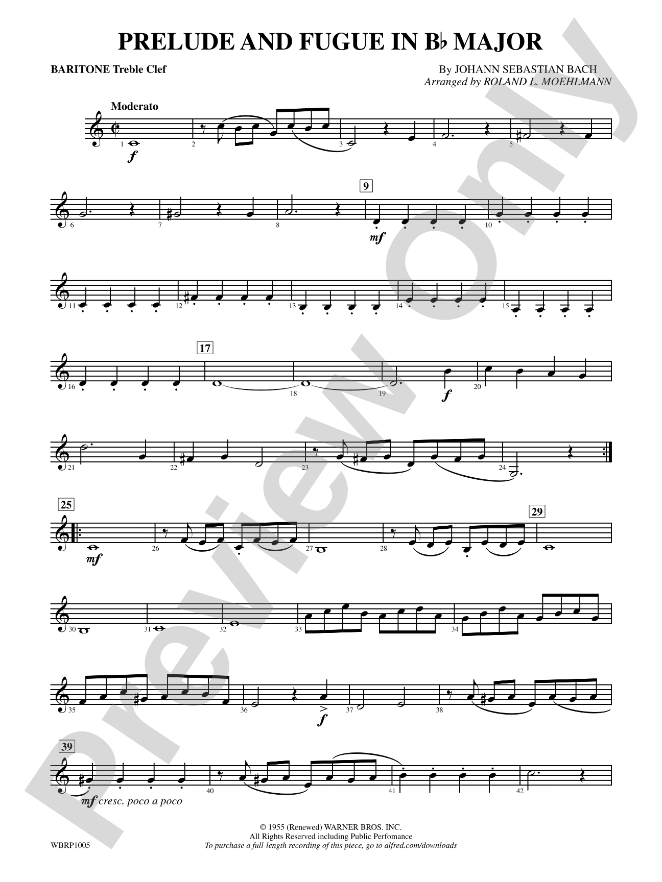 Prelude and Fugue in B-Flat Major: Baritone T.C.