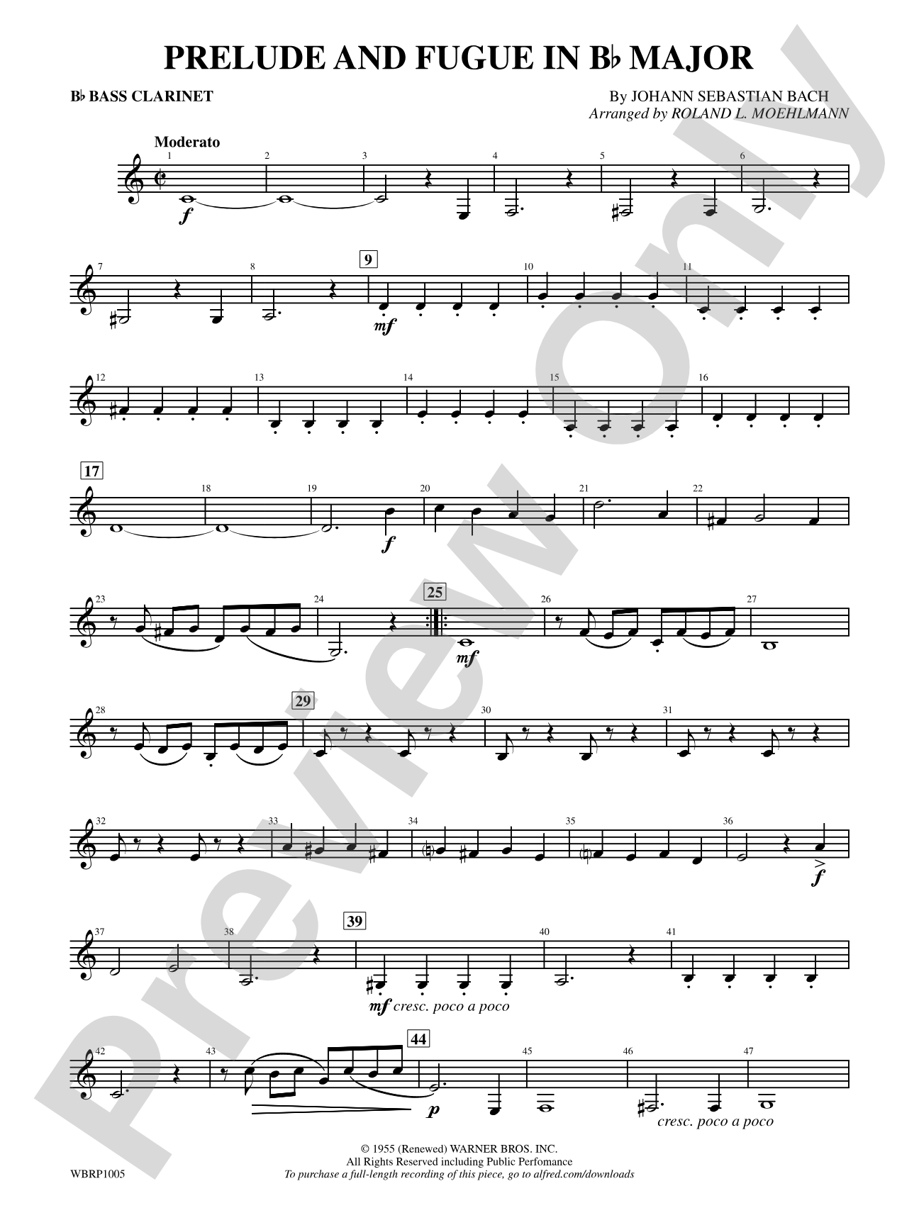 Prelude and Fugue in B-Flat Major: B-flat Bass Clarinet